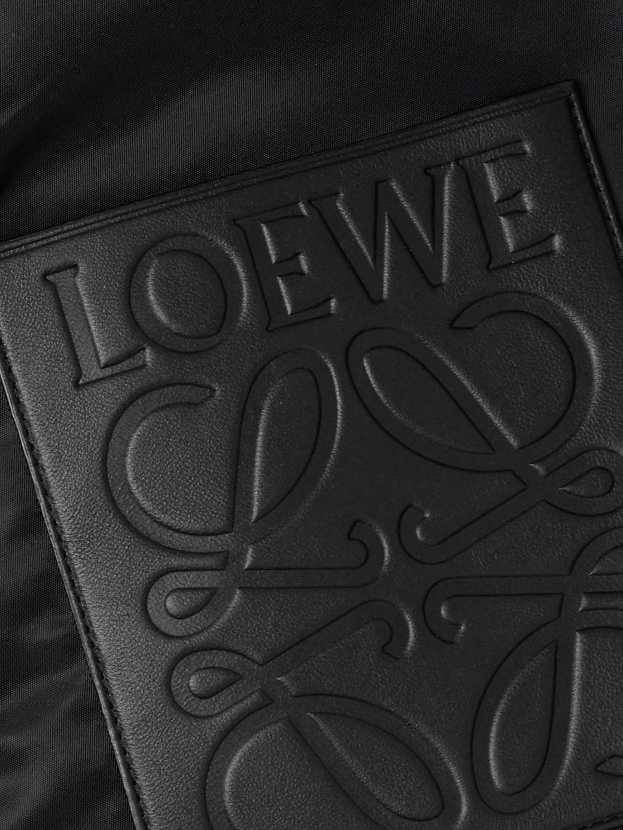 Leather-Trimmed Shell Hooded Jacket view