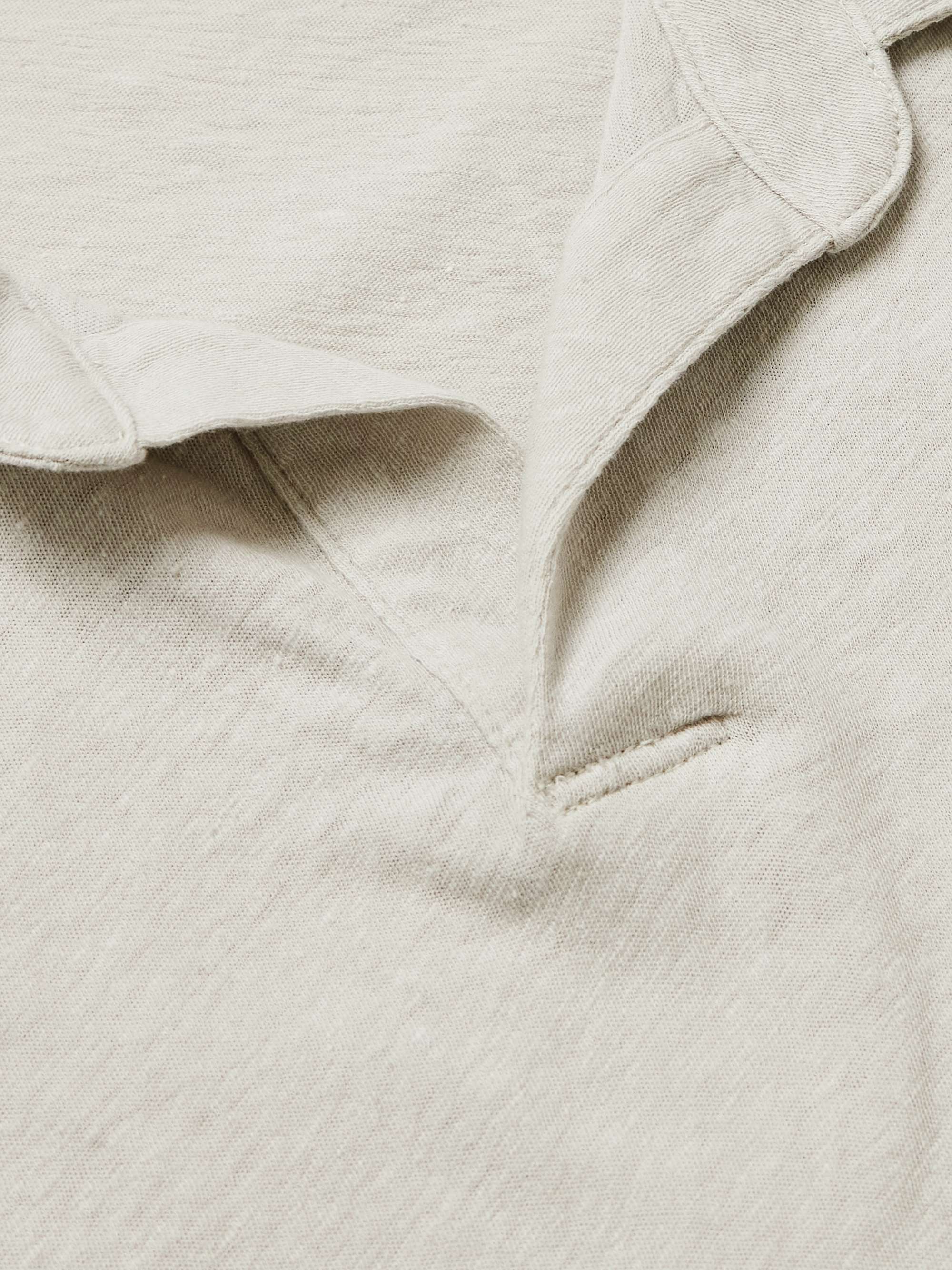 Open-Collar Cotton-Jersey Polo Shirt view