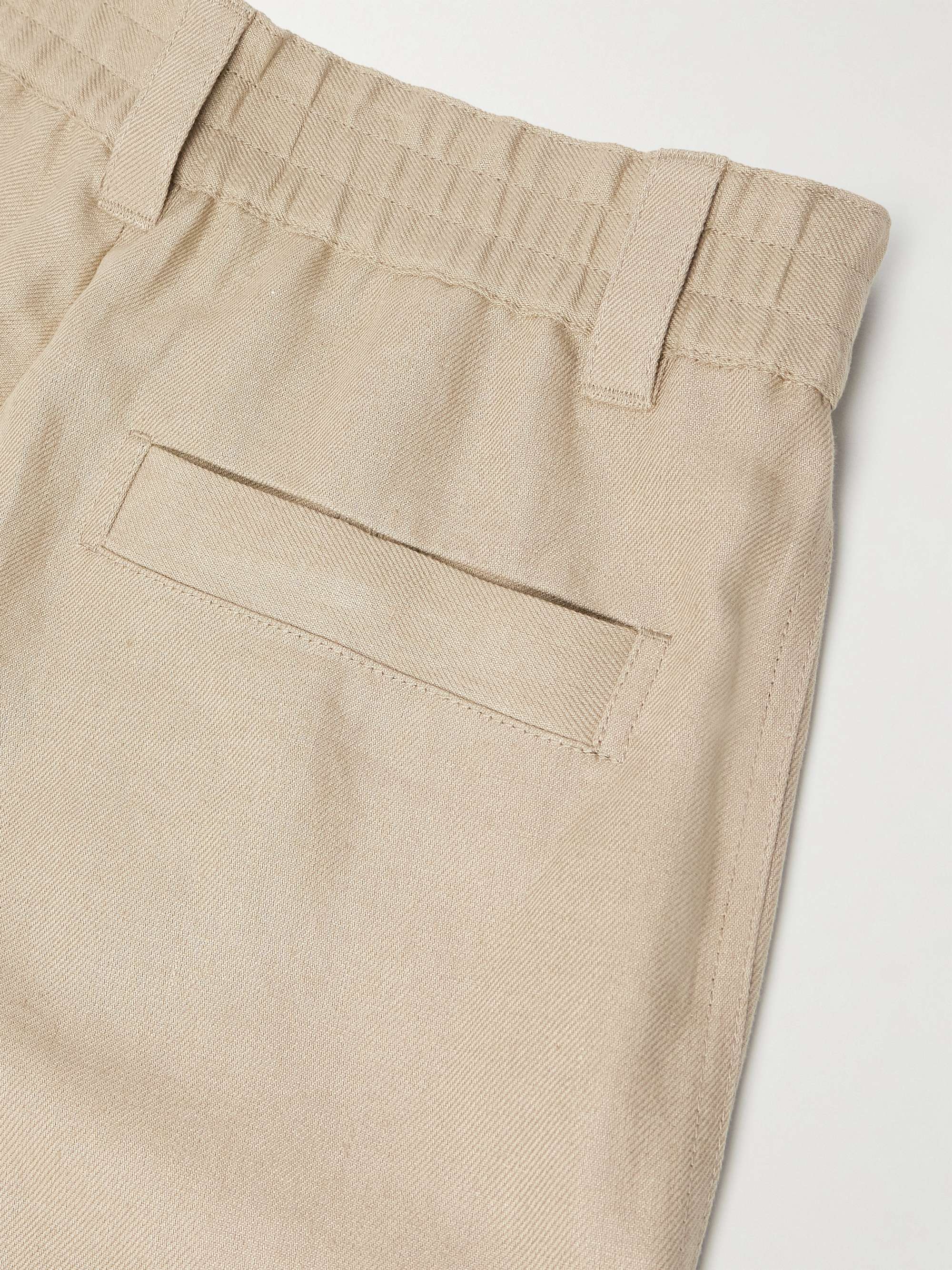 Reinga Wide-Leg Pleated Linen-Twill Bermuda Shorts view