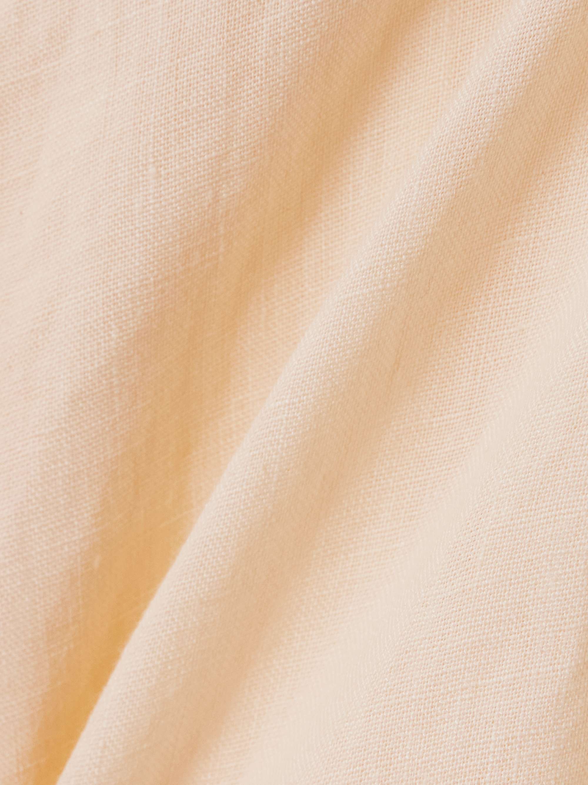 Zambra tie-detailed ruffled organic linen blouse view