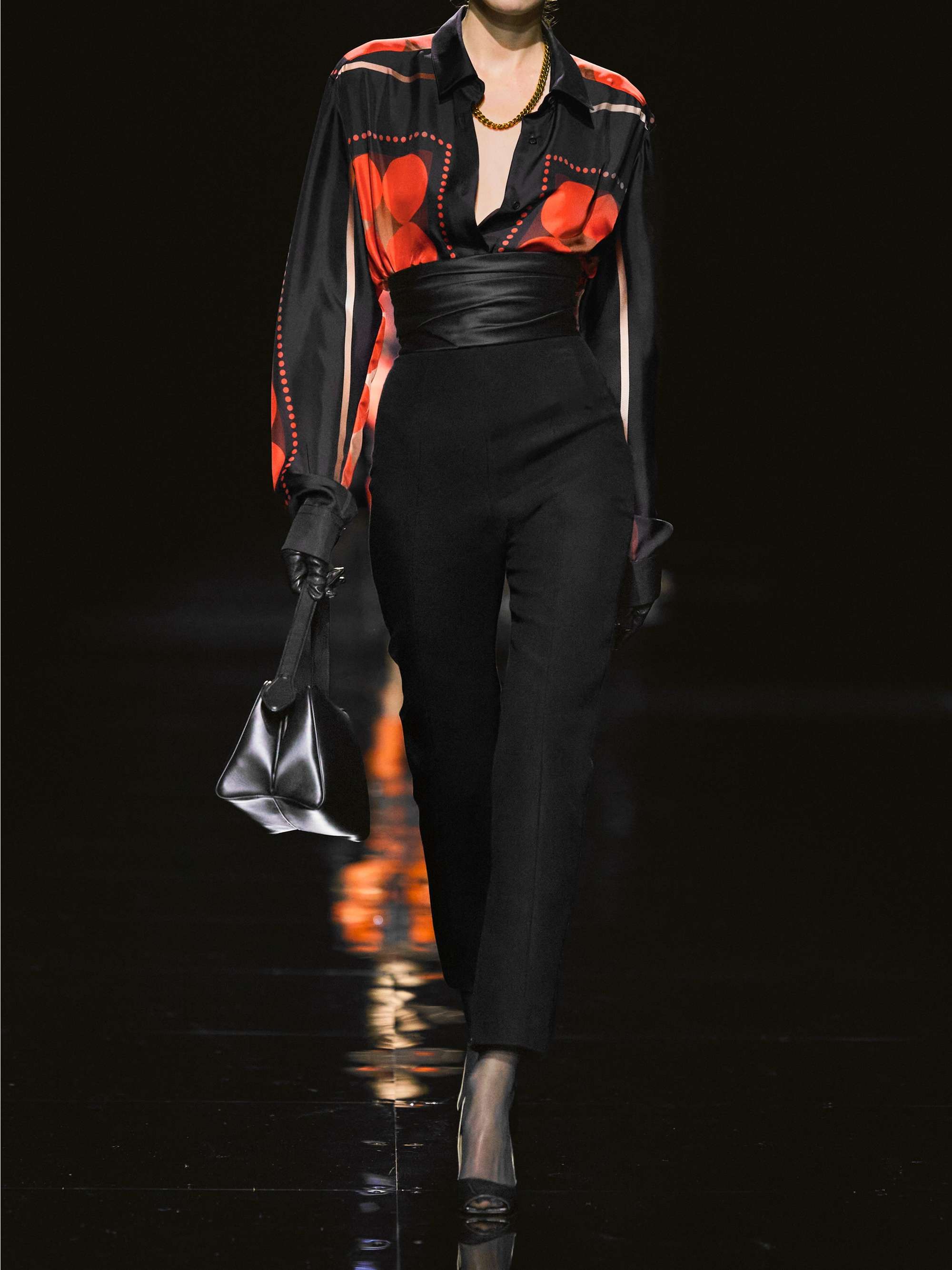 Argo oversized printed silk-twill shirt view