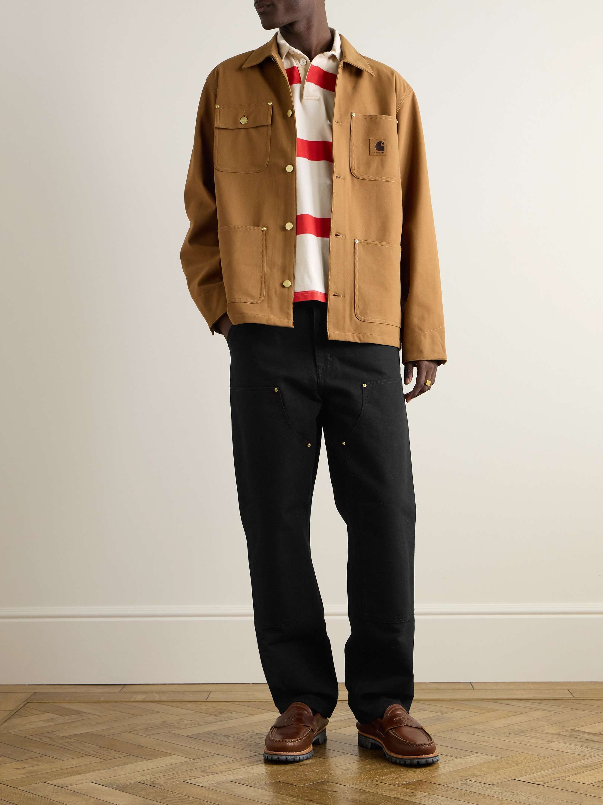 Double Knee Straight-Leg Cotton-Canvas Carpenter Trousers view
