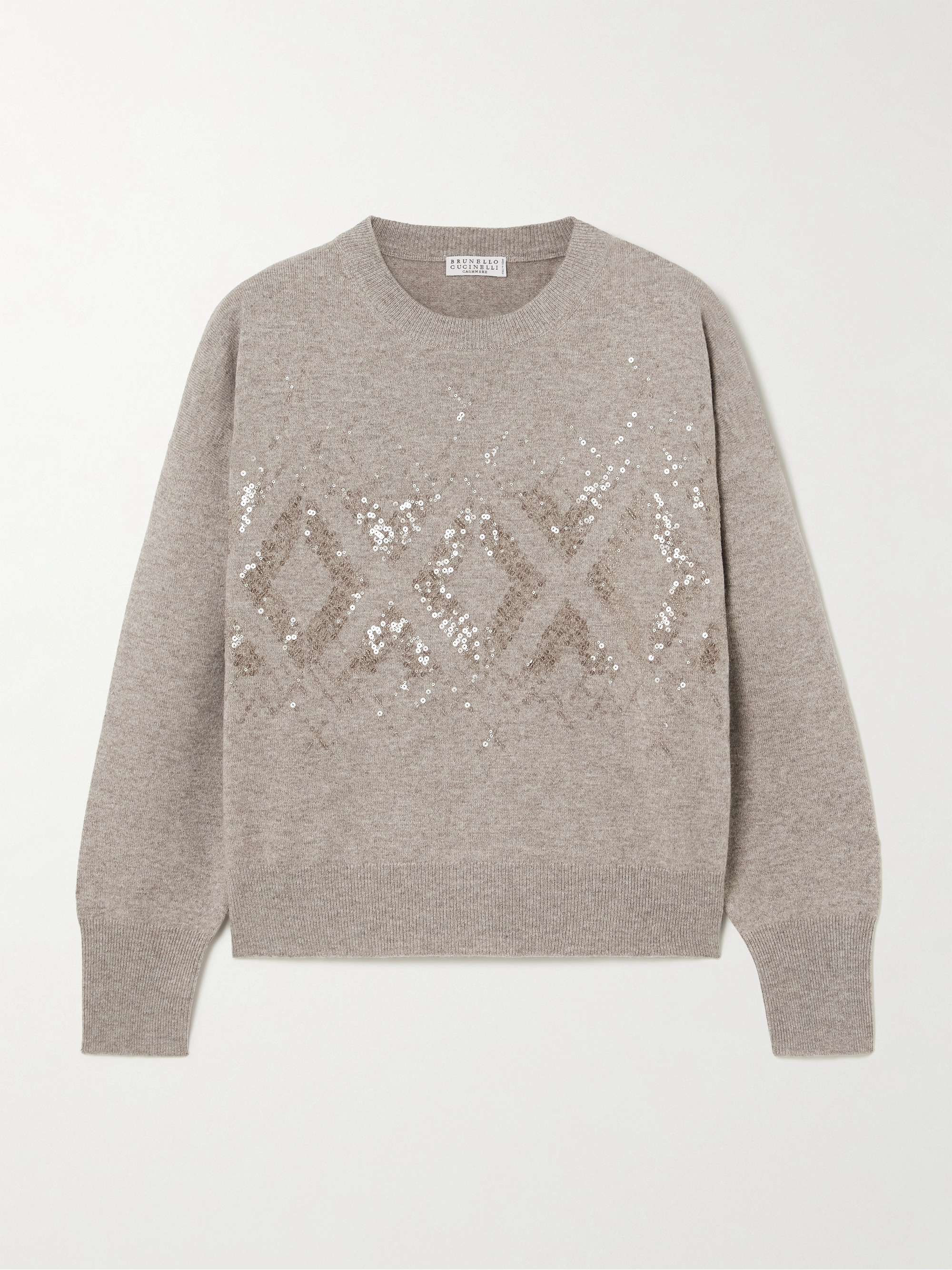 Sequin-embellished wool, cashmere and silk-blend sweater hero visual