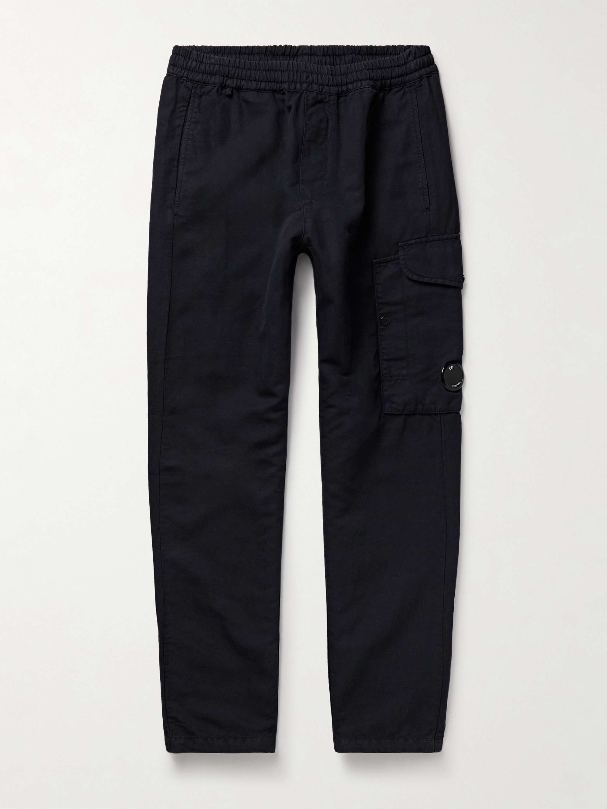 Straight-Leg Logo-Appliquéd Cotton and Linen-Blend Cargo Trousers hero visual
