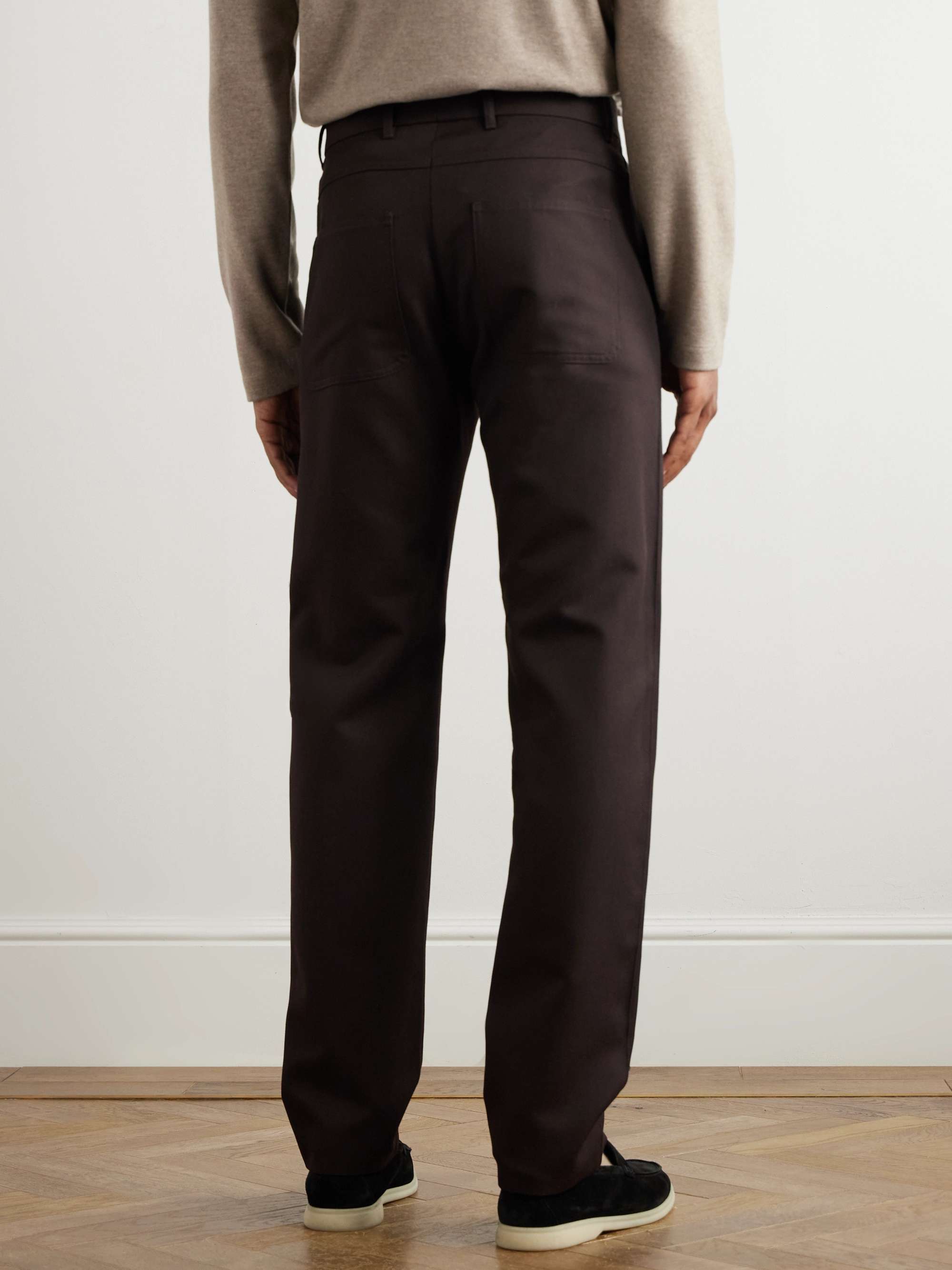 Harper Portland Straight-Leg Wool and Cotton-Blend Twill Trousers view