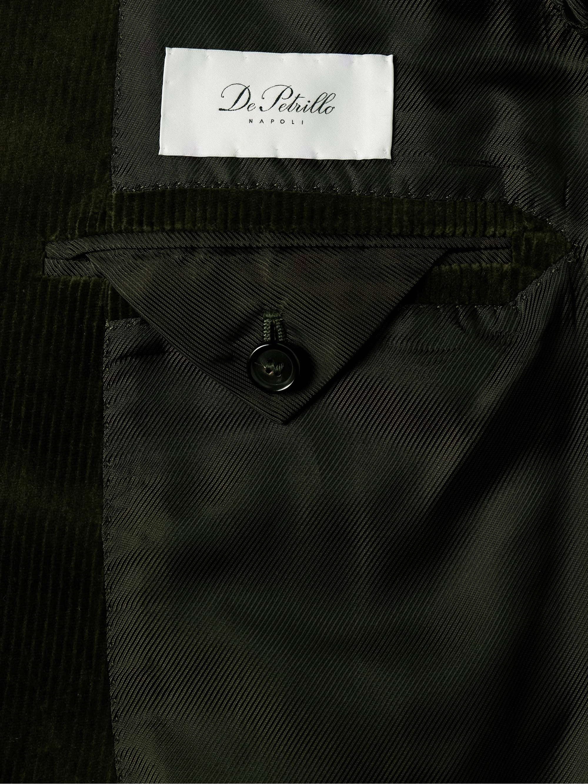 Slim-Fit Double-Breasted Stretch-Cotton Corduroy Suit Jacket view