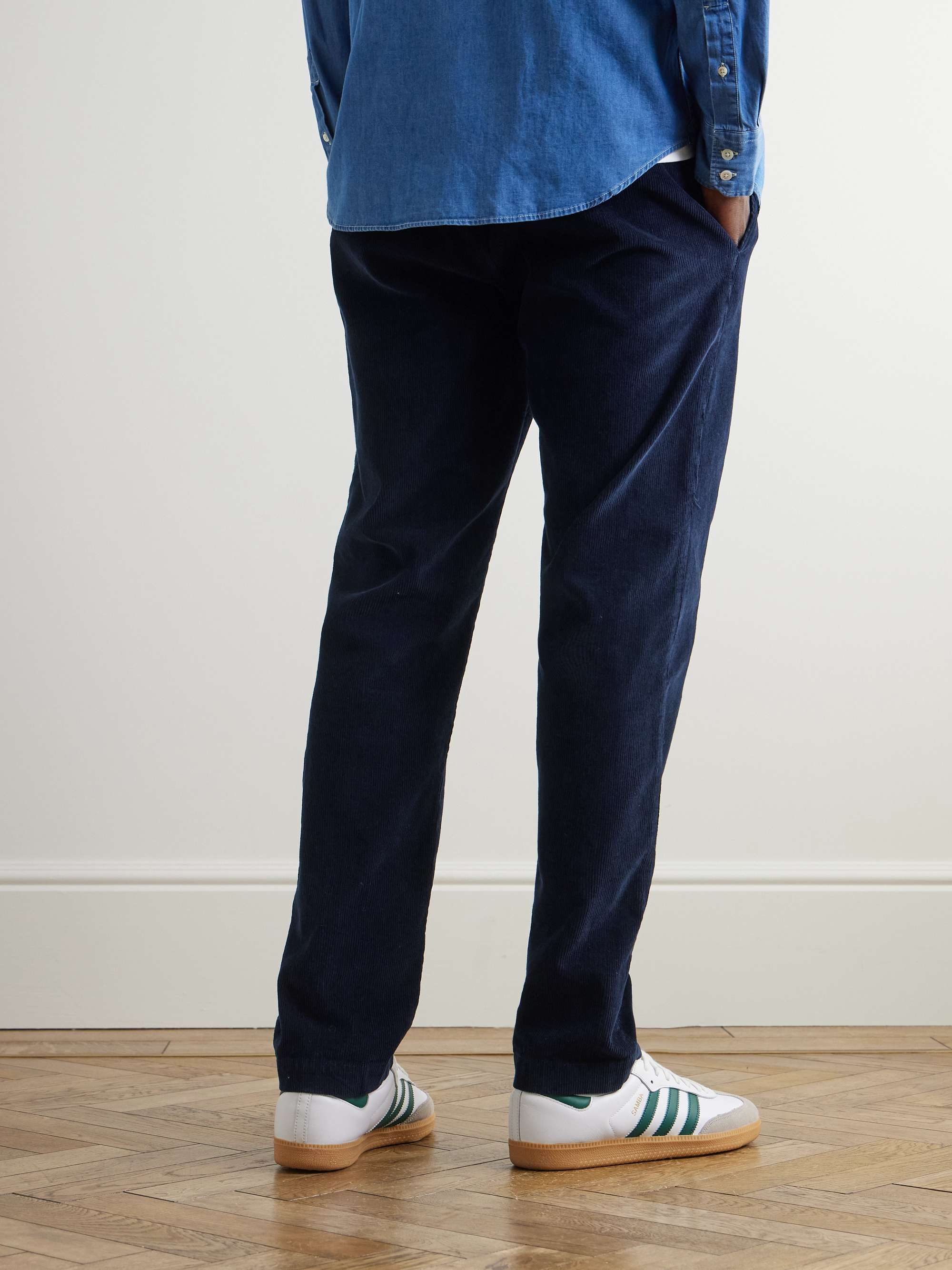 Tanker Slim-Fit Straight-Leg Cotton-Corduroy Drawstring Trousers view