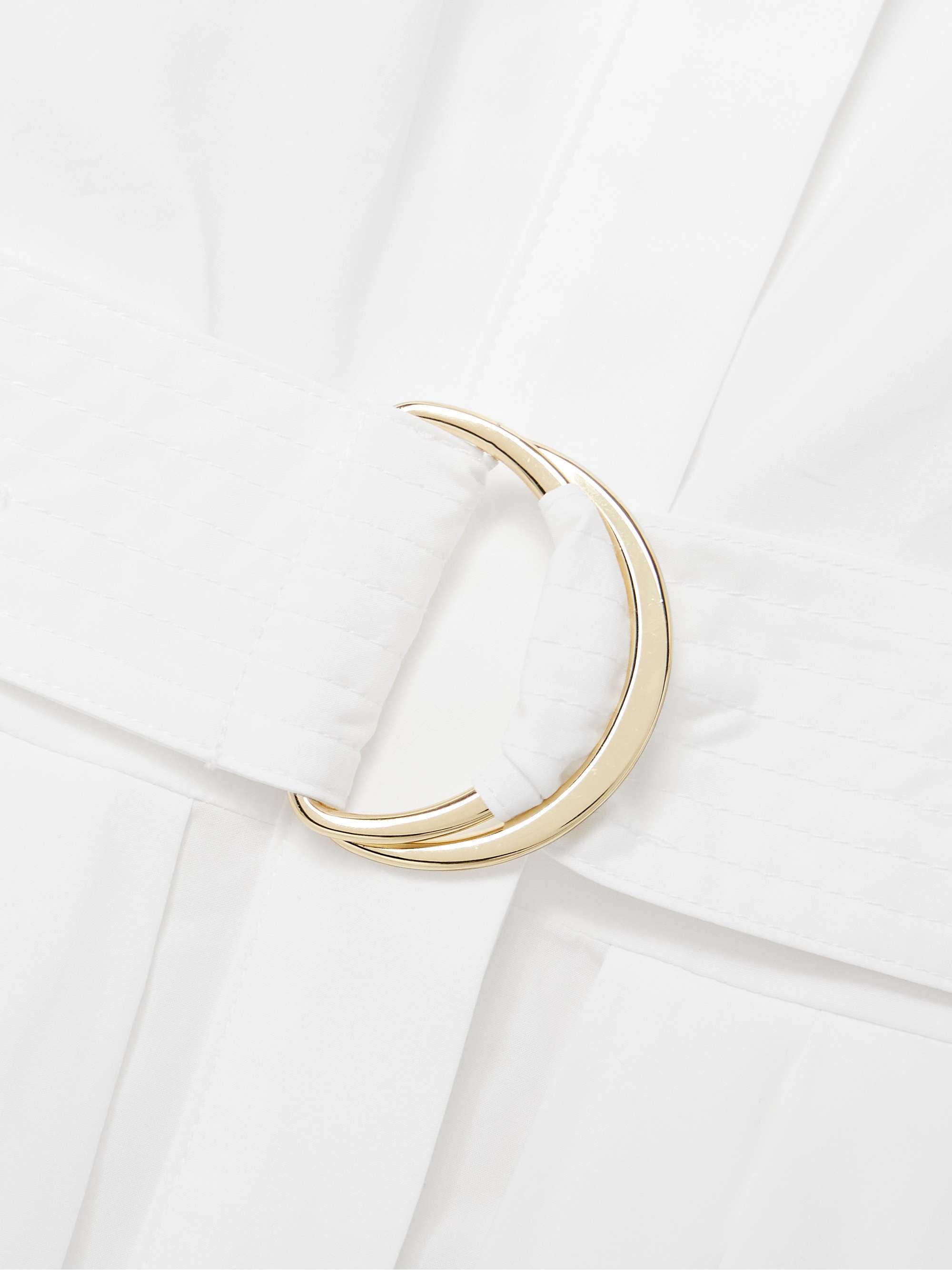 Octavia belted pleated cotton-poplin midi shirt dress view