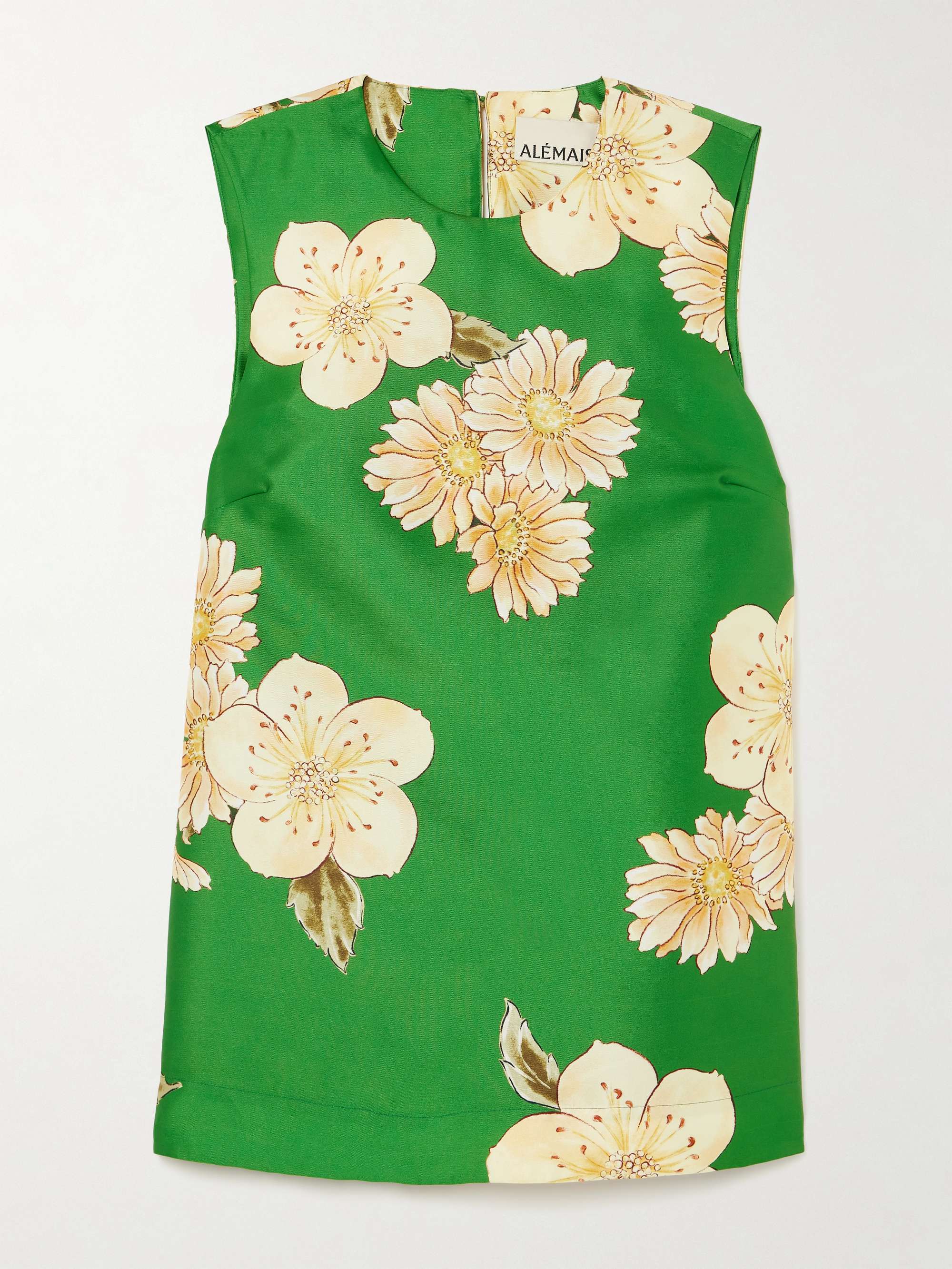Sage printed recycled satin-twill top hero visual