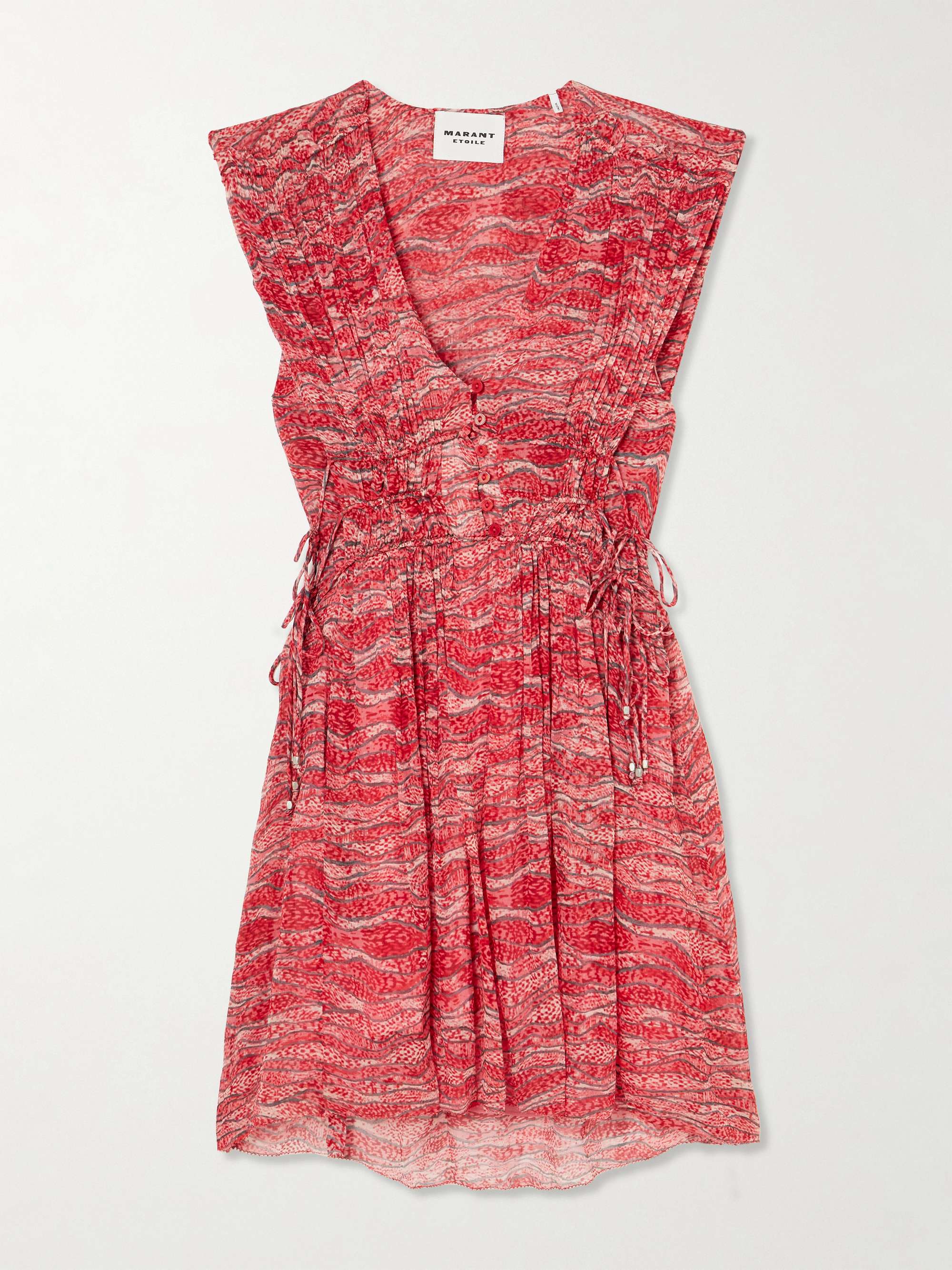 Anawa tie-detailed gathered printed crepon mini dress hero visual