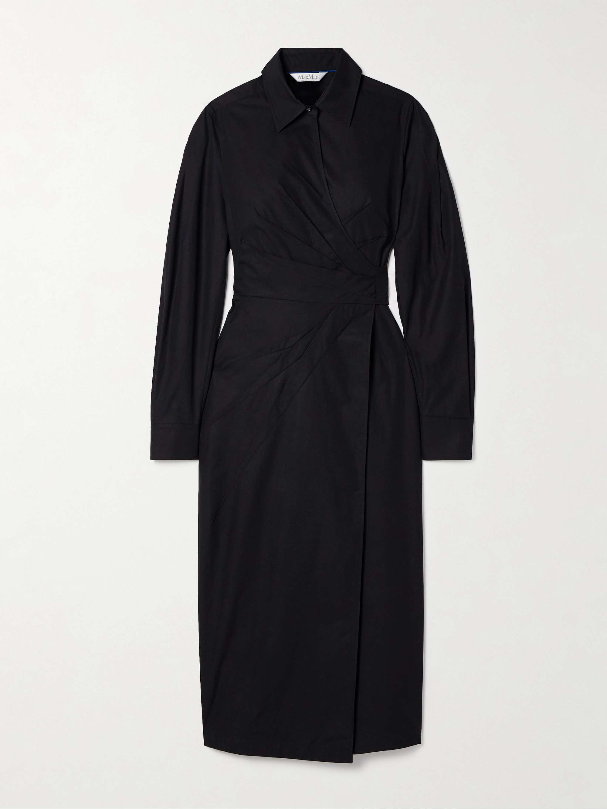 Agrume pleated cotton-poplin midi wrap dress hero visual