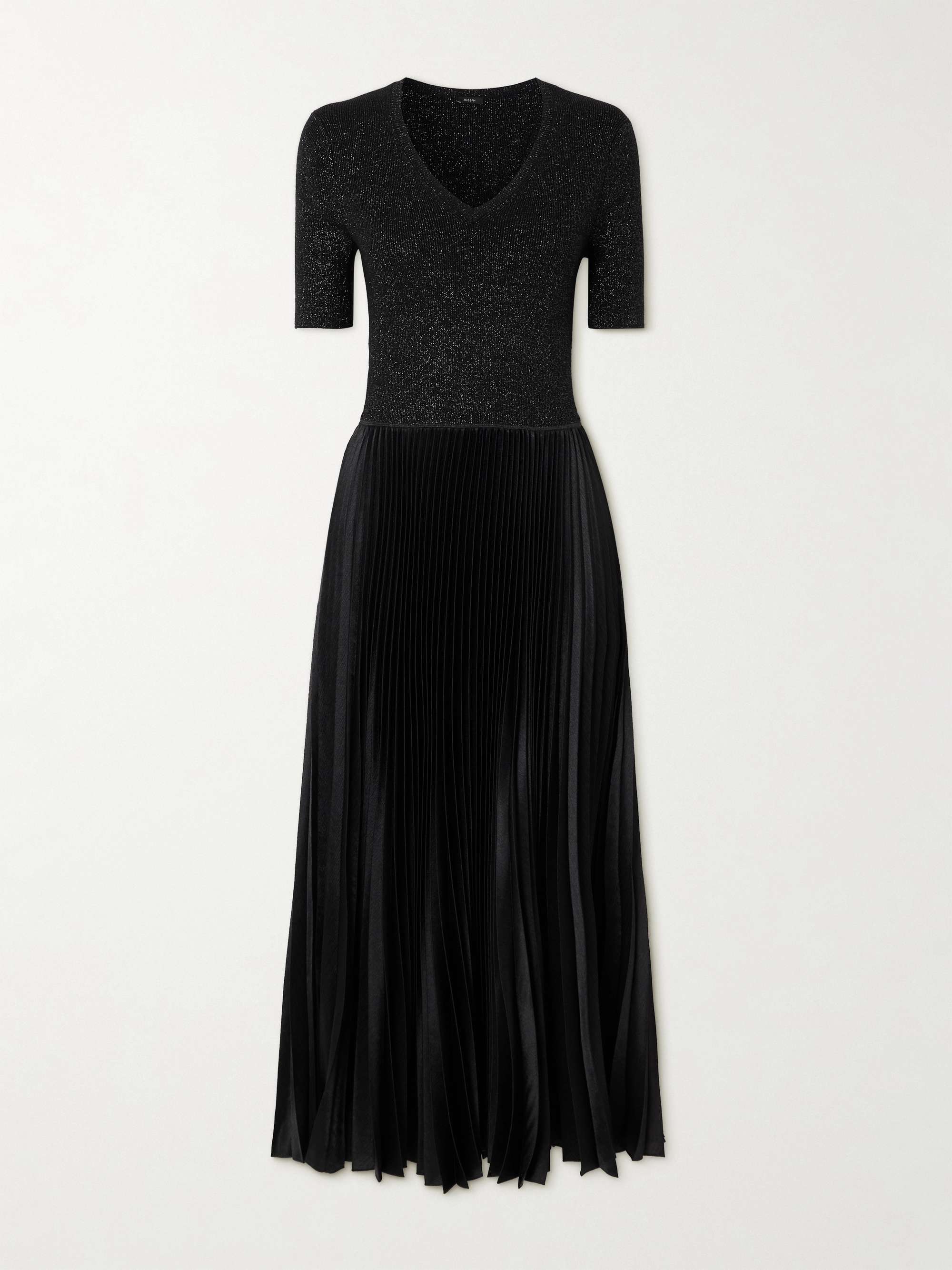 Domat metallic merino wool-blend and pleated satin dress hero visual