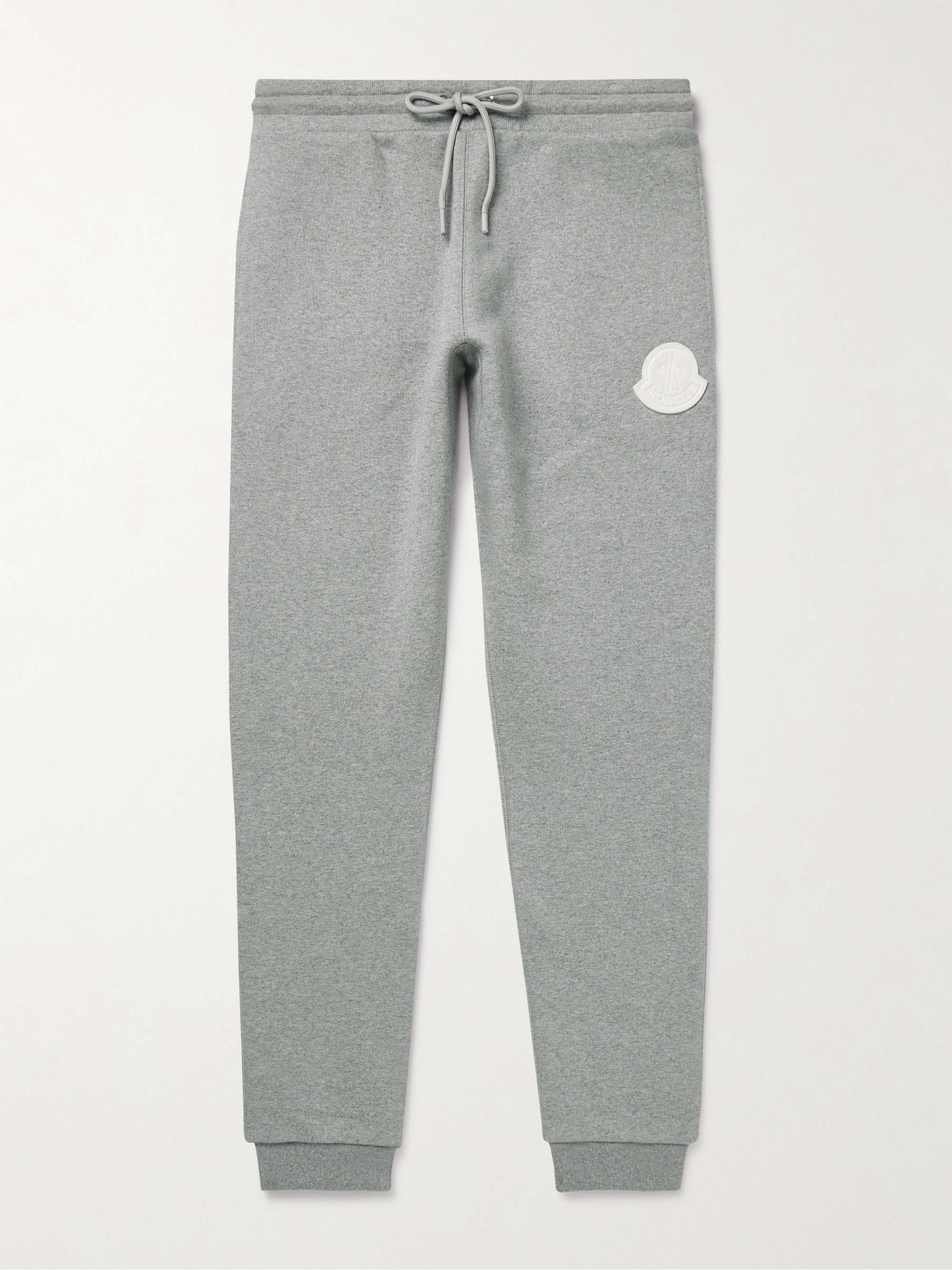 Slim-Fit Tapered Logo-Appliquéd Cotton-Jersey Sweatpants hero visual