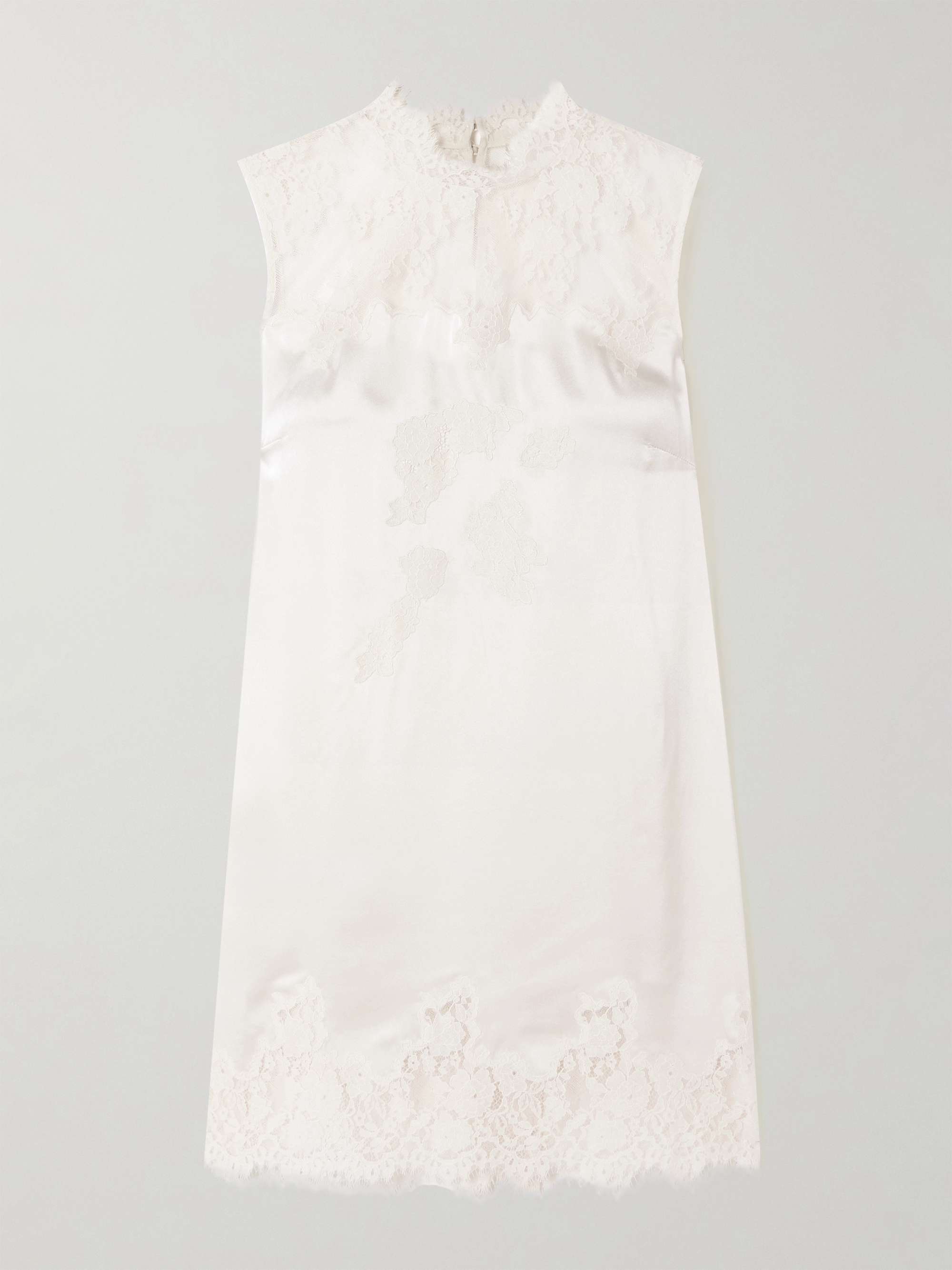 Valeria scalloped lace-trimmed silk-satin mini dress hero visual