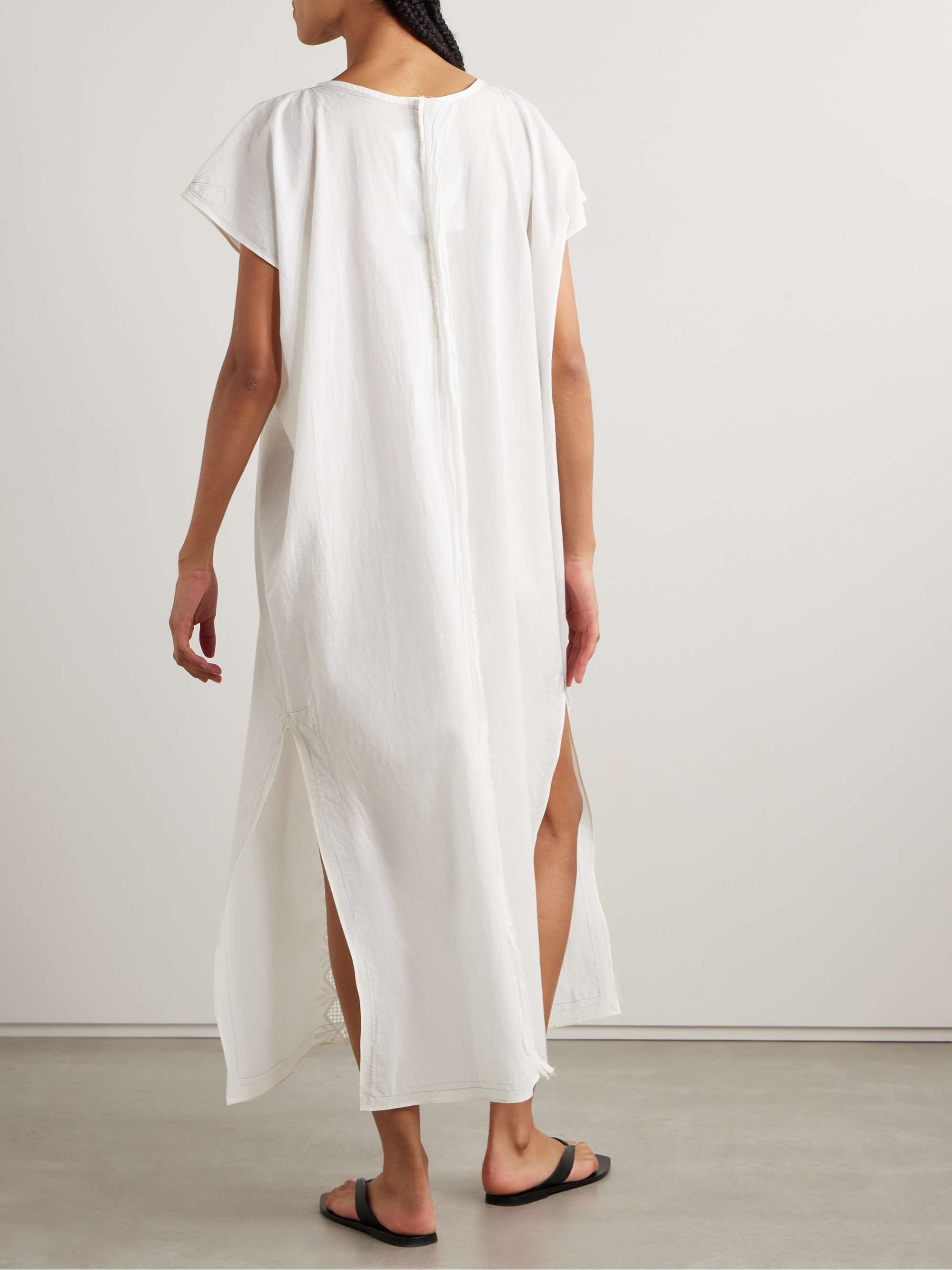 Crochet-trimmed cotton-voile midi dress view