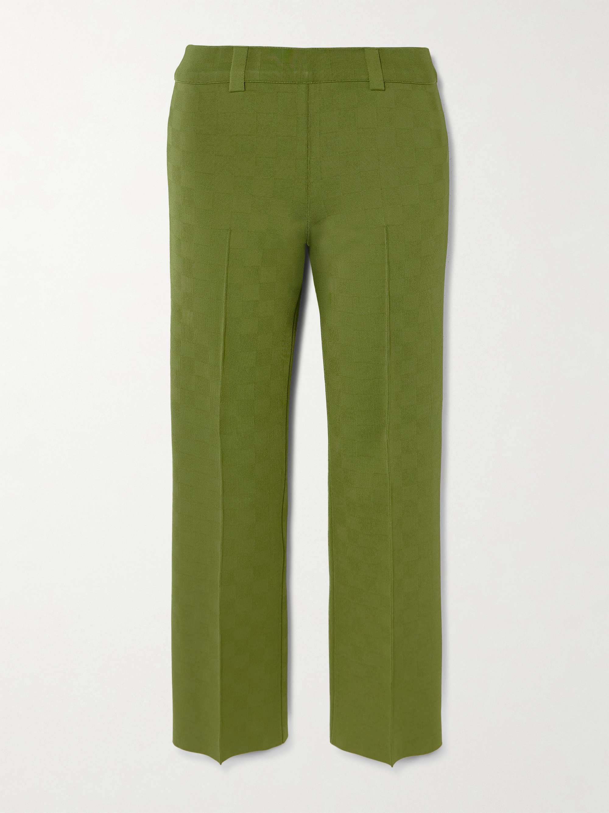 NSFW Jules checked jacquard-knit slim-leg pants hero visual