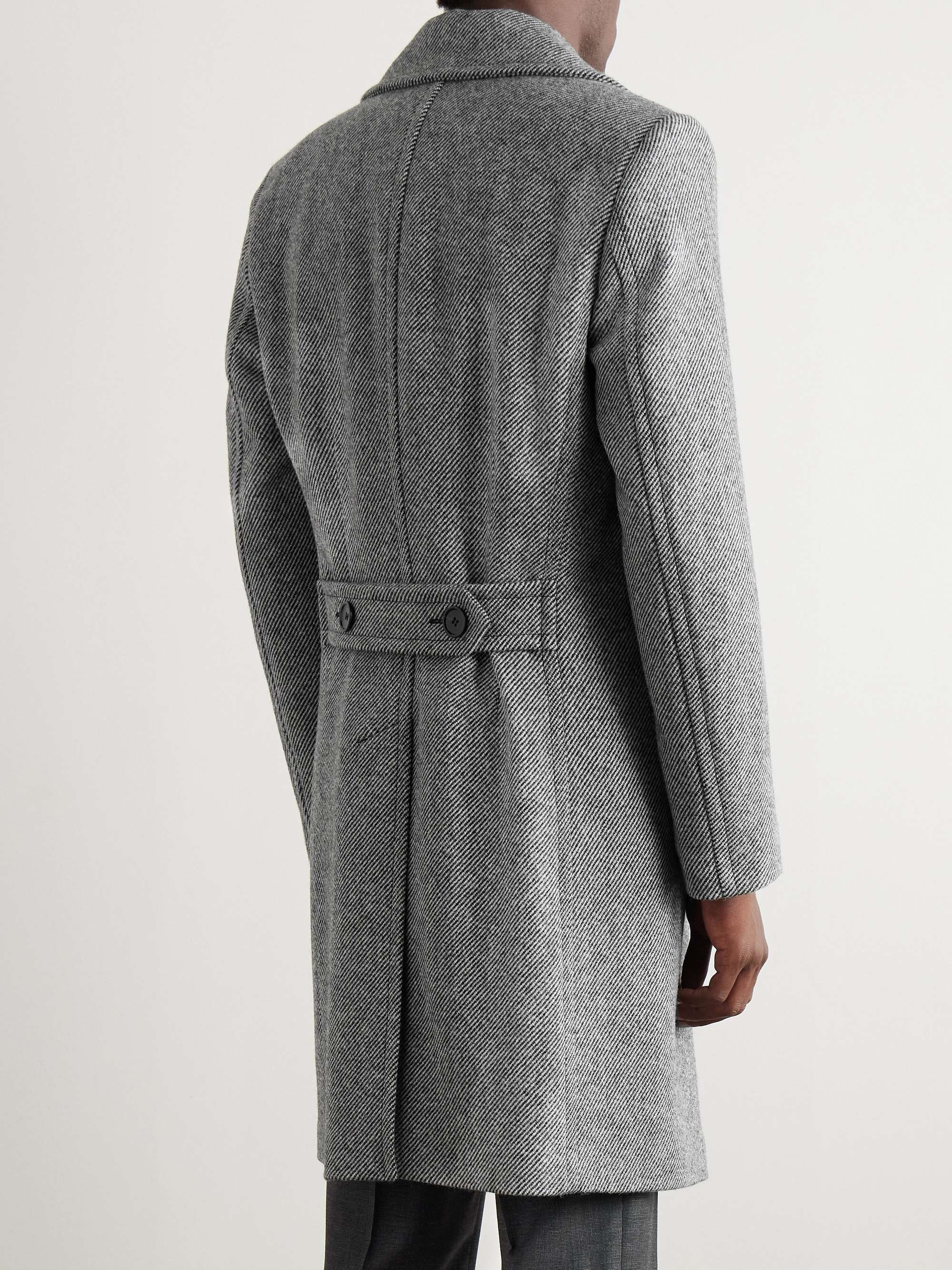 Slim-Fit Double-Breasted Virgin Wool-Twill Coat view