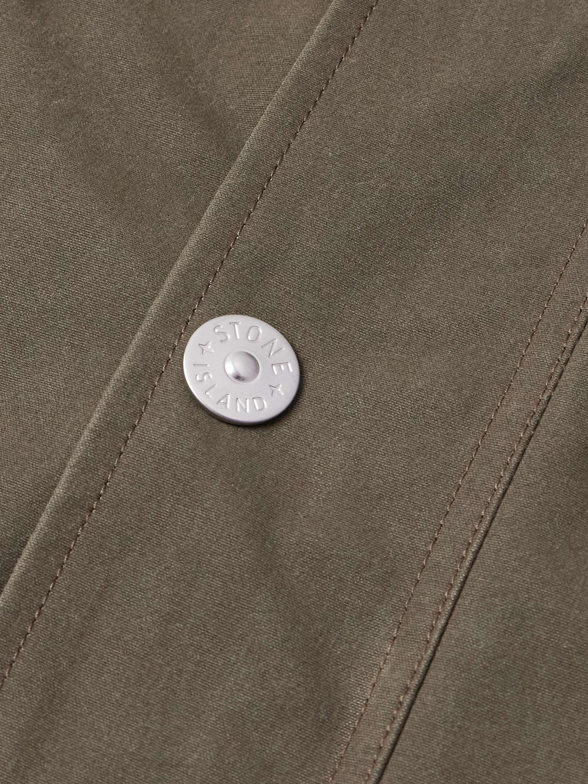 Logo-Appliquéd Colour-Block Tela Resinata Hooded Jacket view