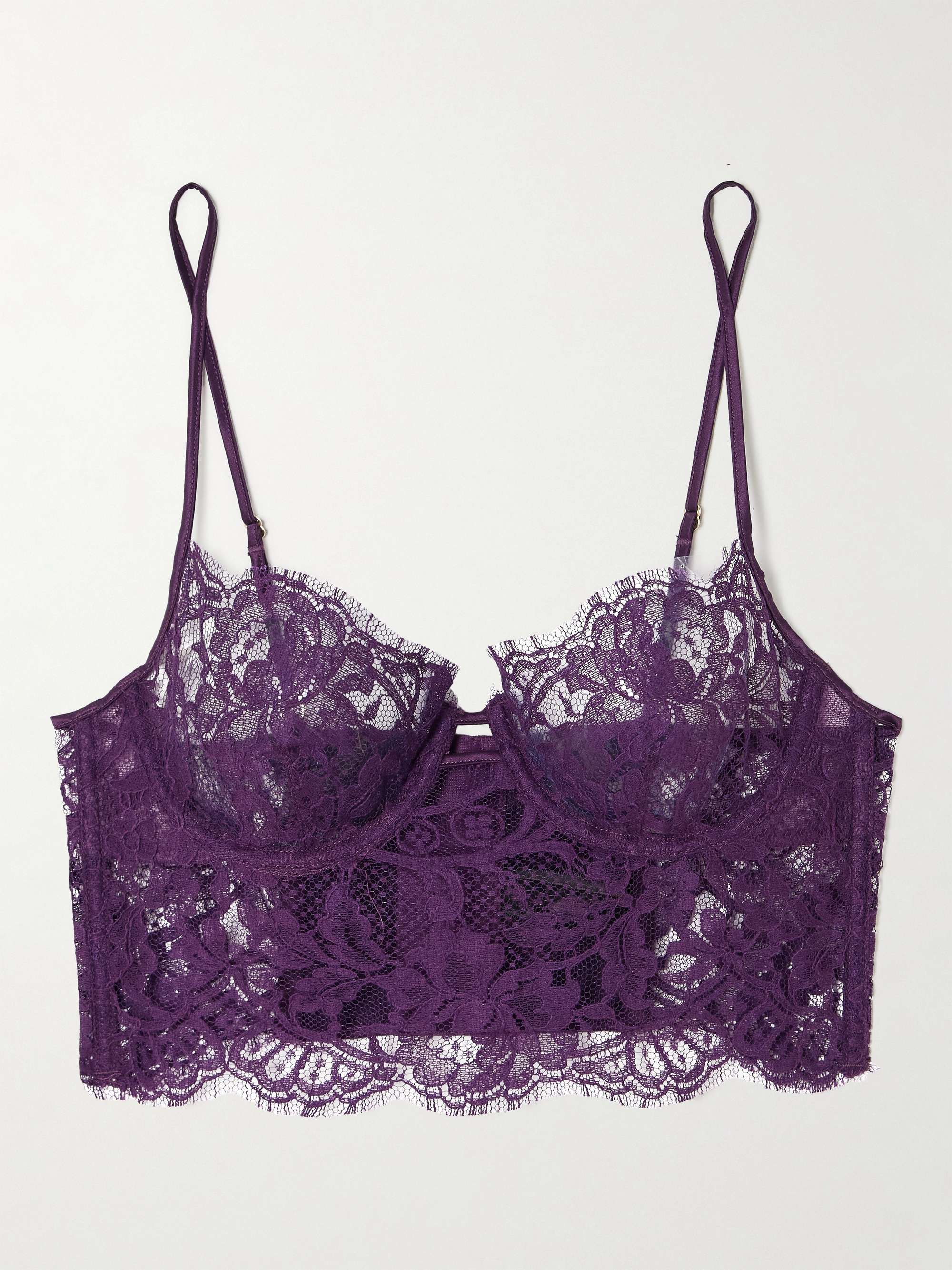 Camille stretch-silk satin-trimmed organic cotton-blend lace underwired bra hero visual