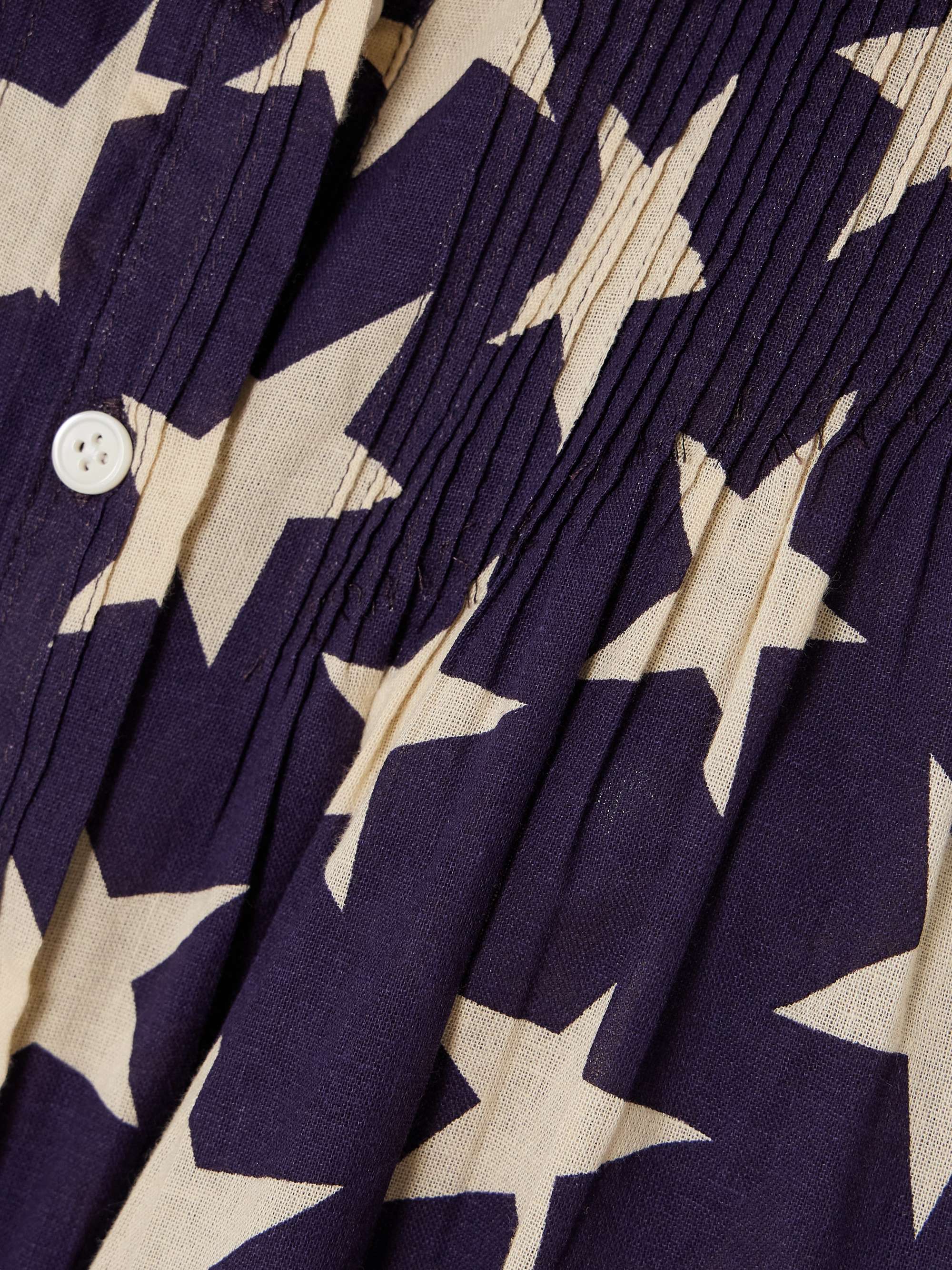 Pintucked printed cotton-voile mini dress view