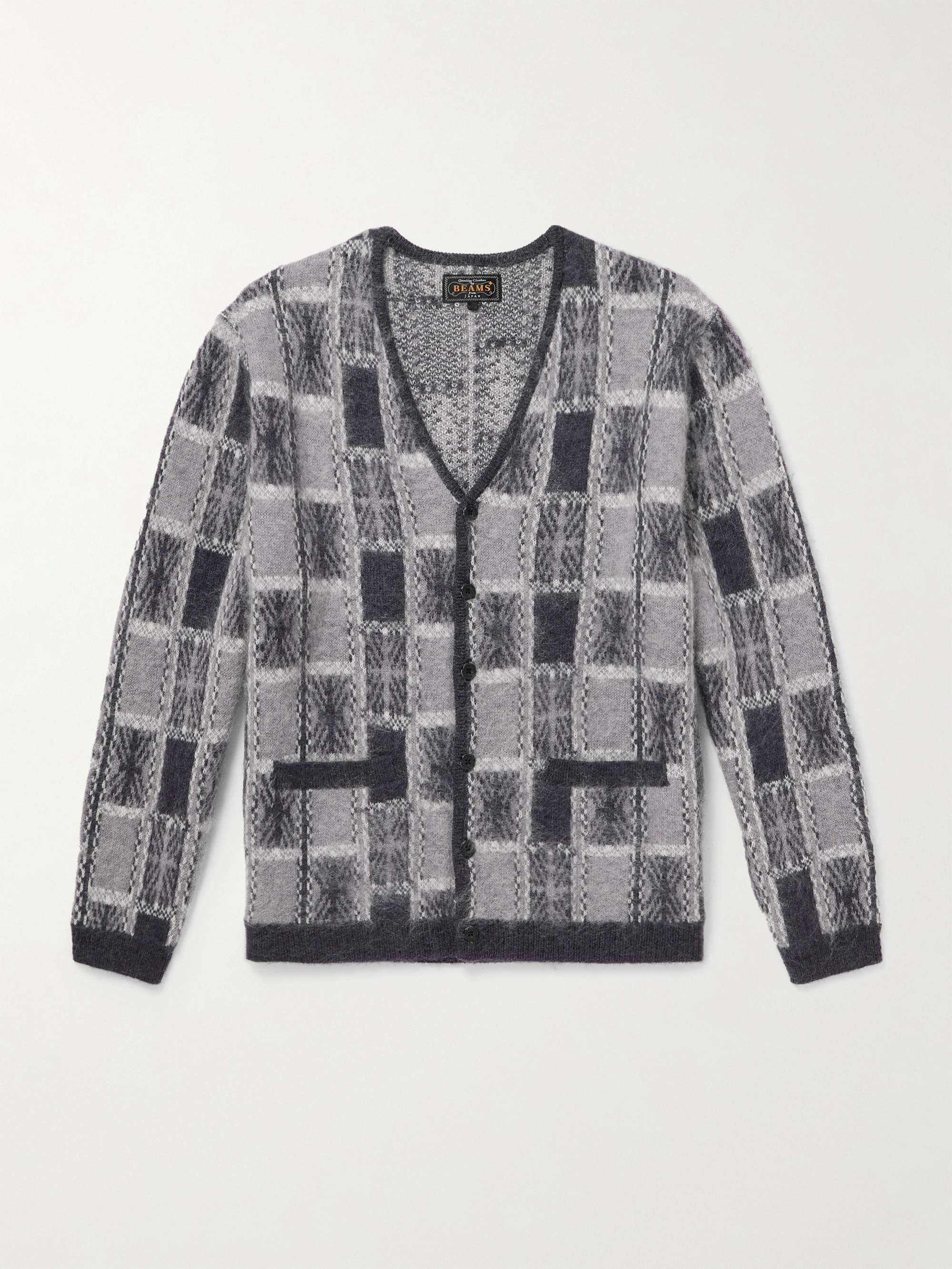 Brushed Checked Jacquard Cardigan hero visual
