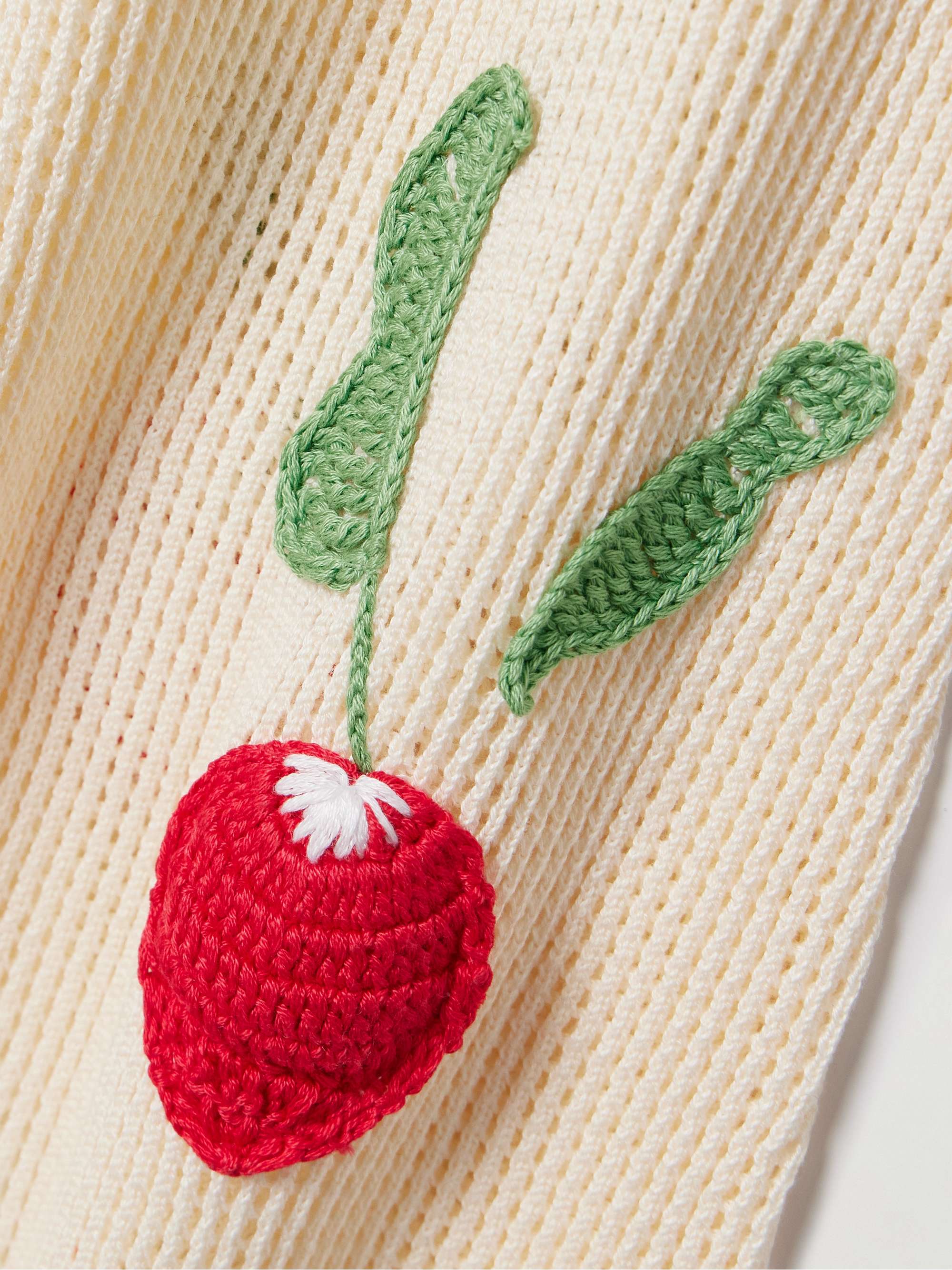 Adeline appliquéd crocheted cotton midi dress view