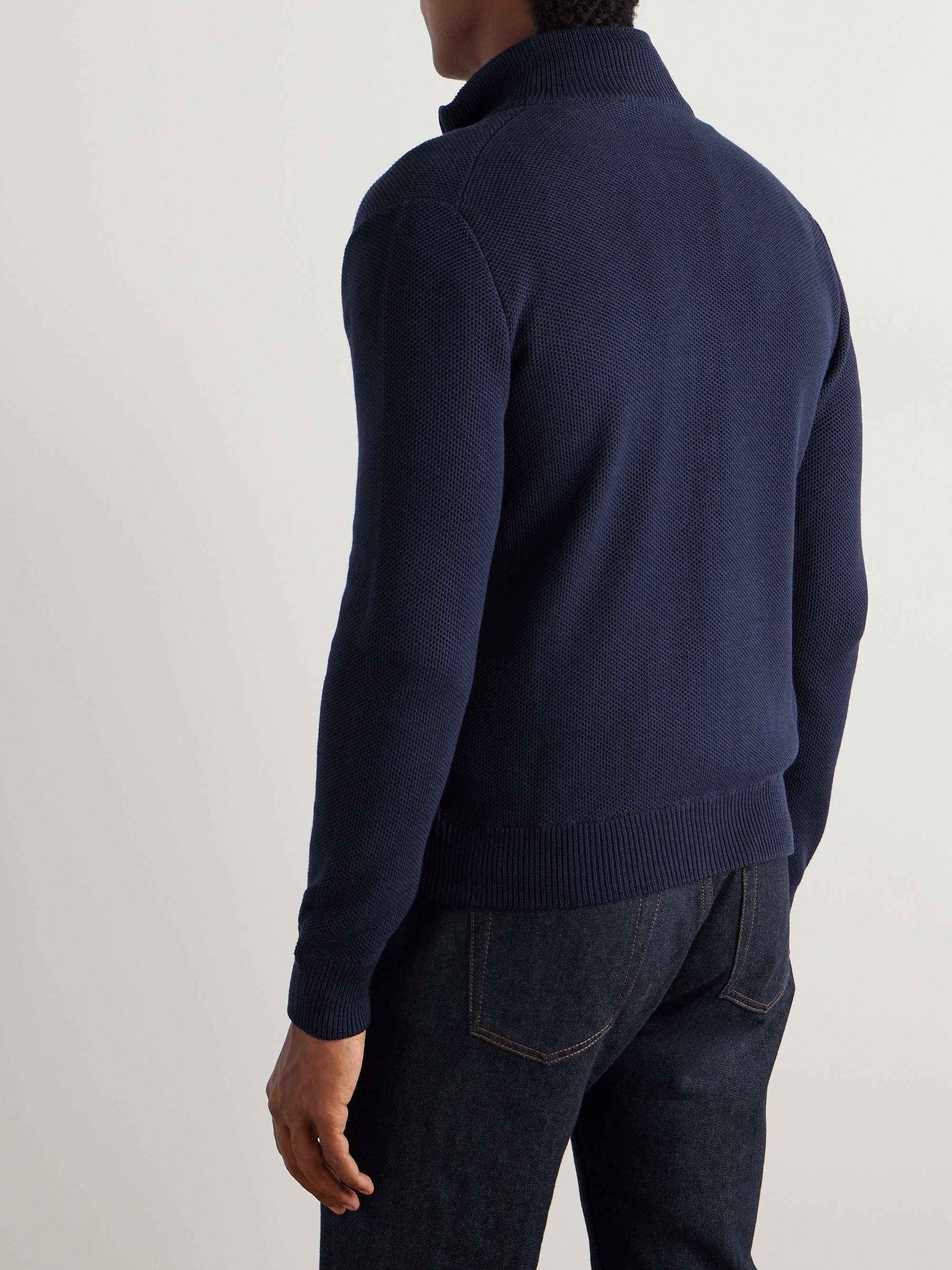 Silk and Cotton-Blend Zip-Up Cardigan view