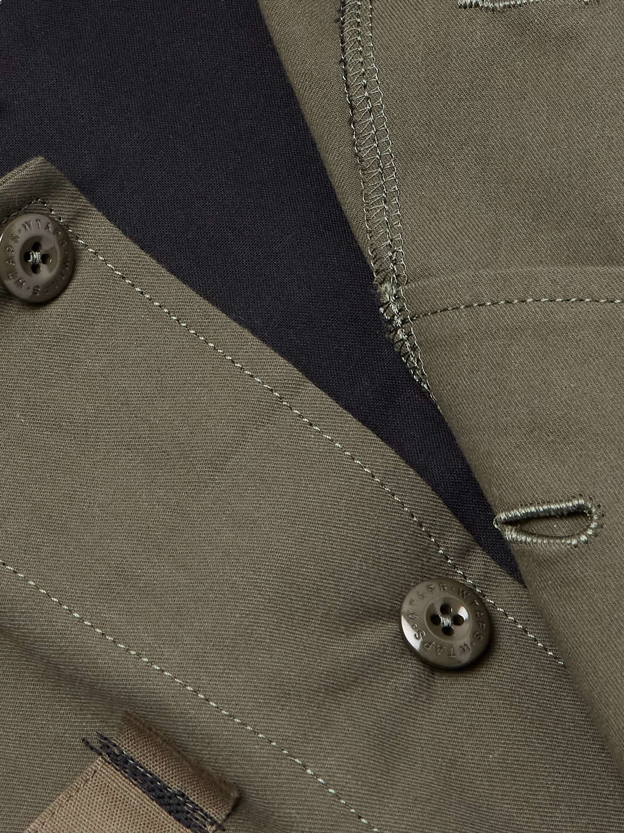 Veiny Appliquéd Embroidered Cotton-Twill and Printed Ripstop Overshirt view