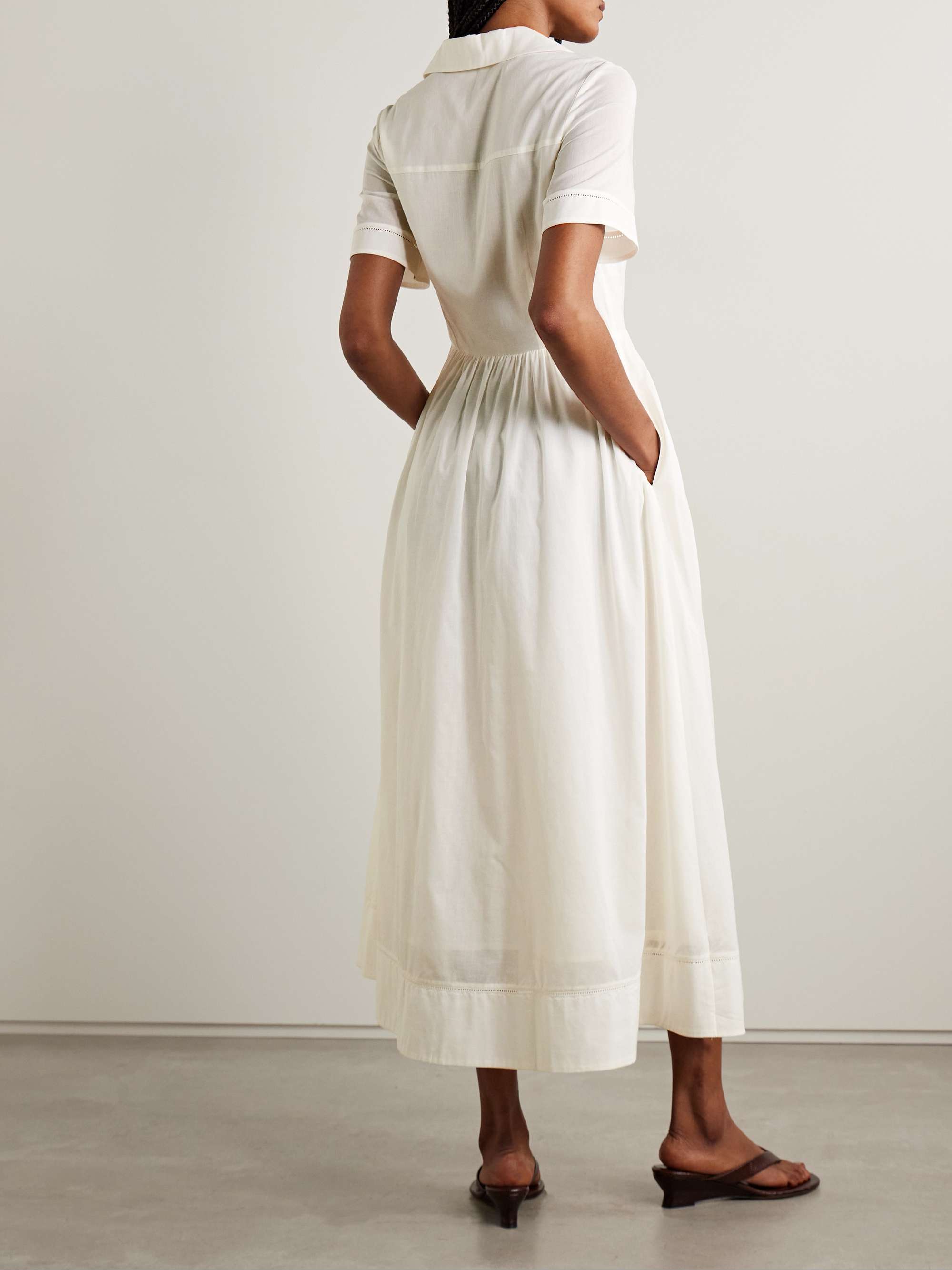 Meryl gathered cotton-poplin midi shirt dress view