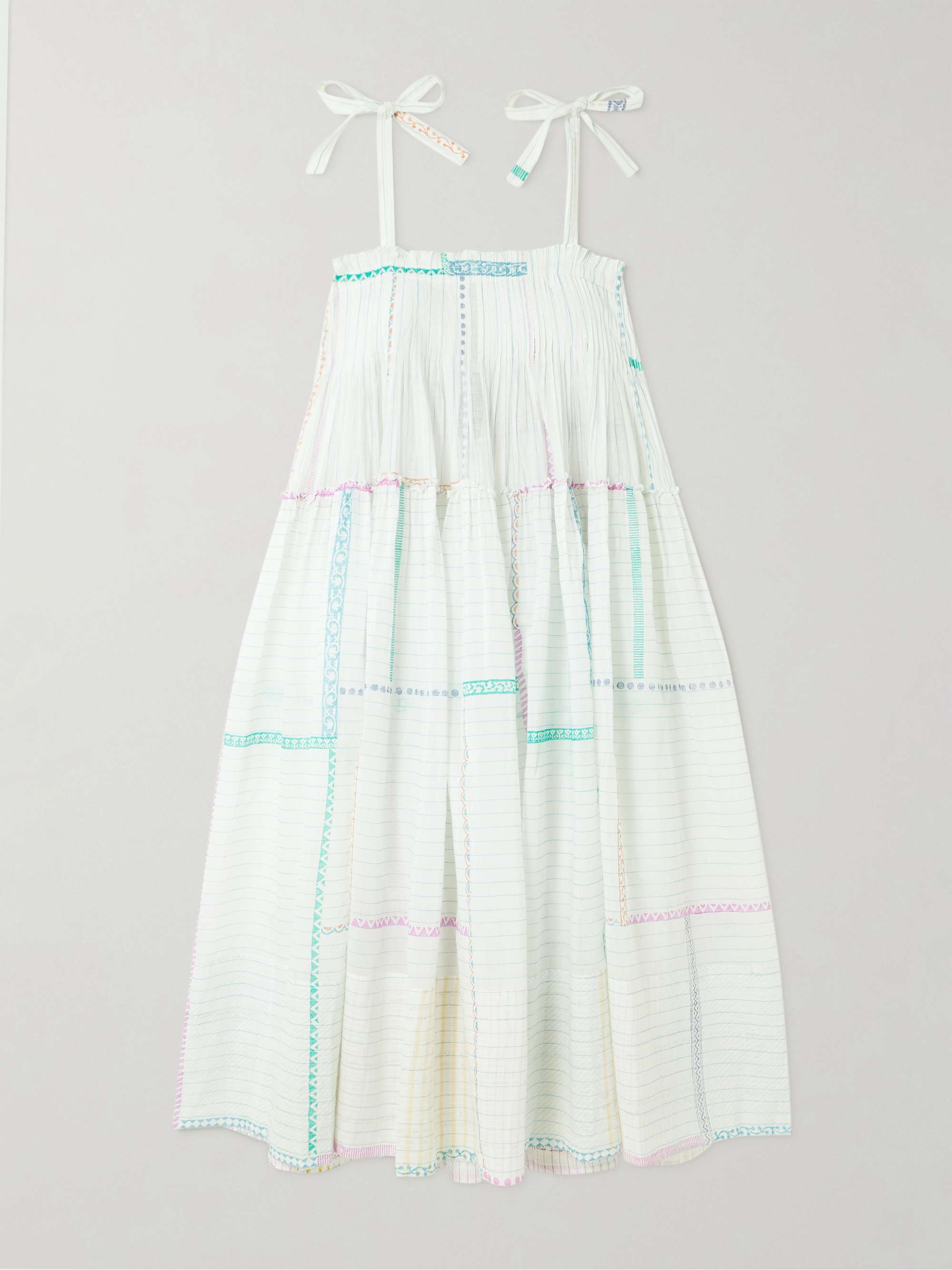 Riley ruffled printed cotton and silk-blend voile midi dress hero visual