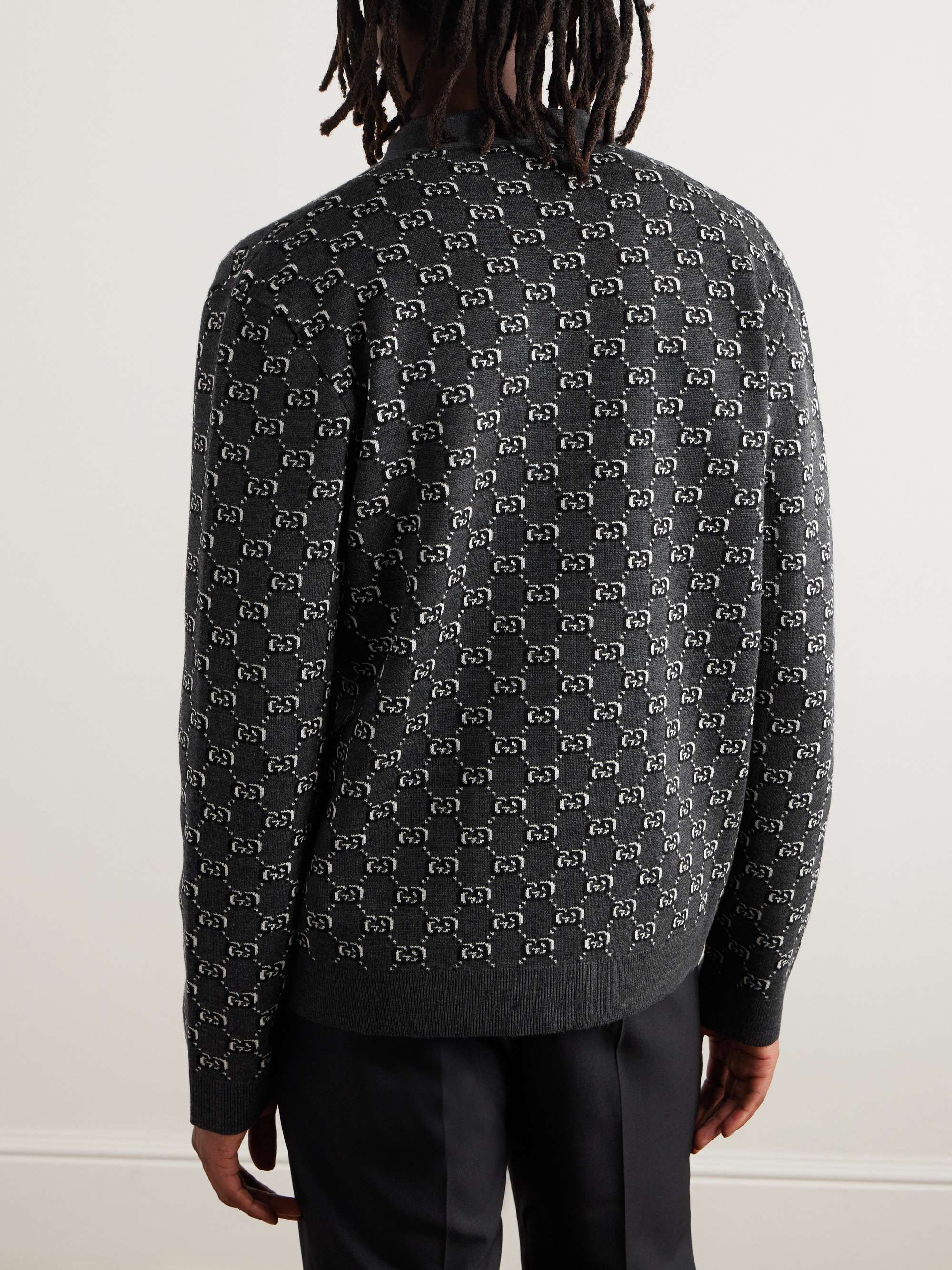 Logo-Jacquard Wool Cardigan view