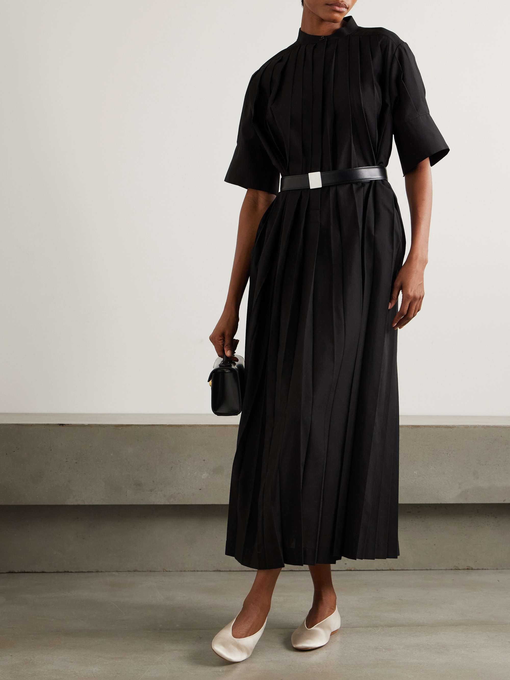 Harmonica plissé-crepe midi dress view
