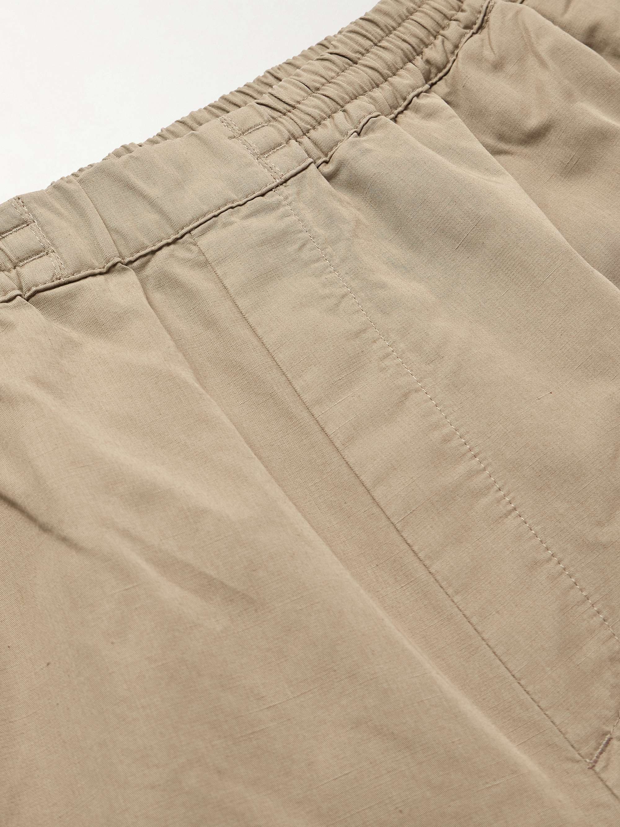 Banasa Straight-Leg Cotton and Linen-Blend Flannel Trousers view