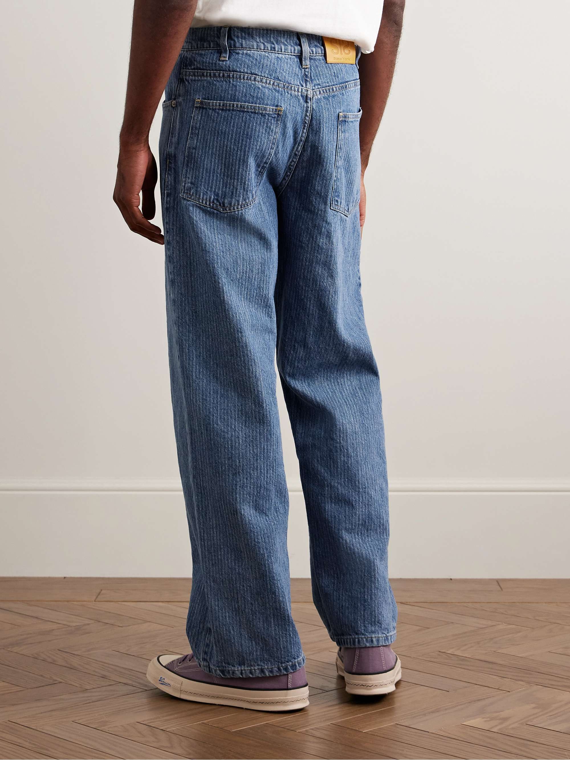 Straight-Leg Striped Jeans view