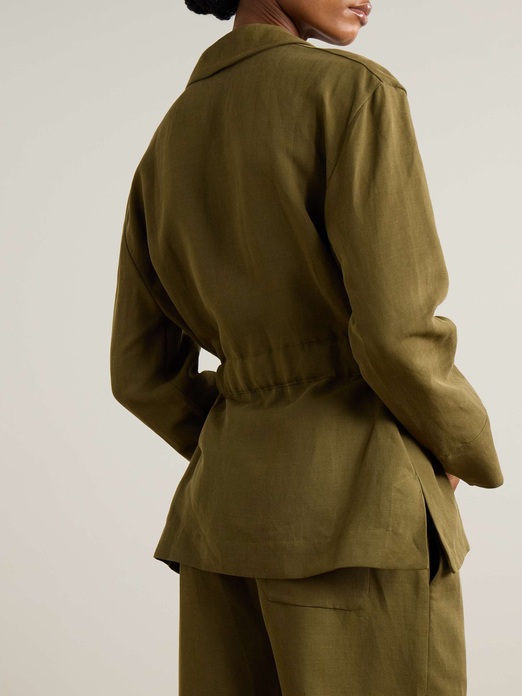 Belted linen and TENCEL™ Lyocell-blend jacket view