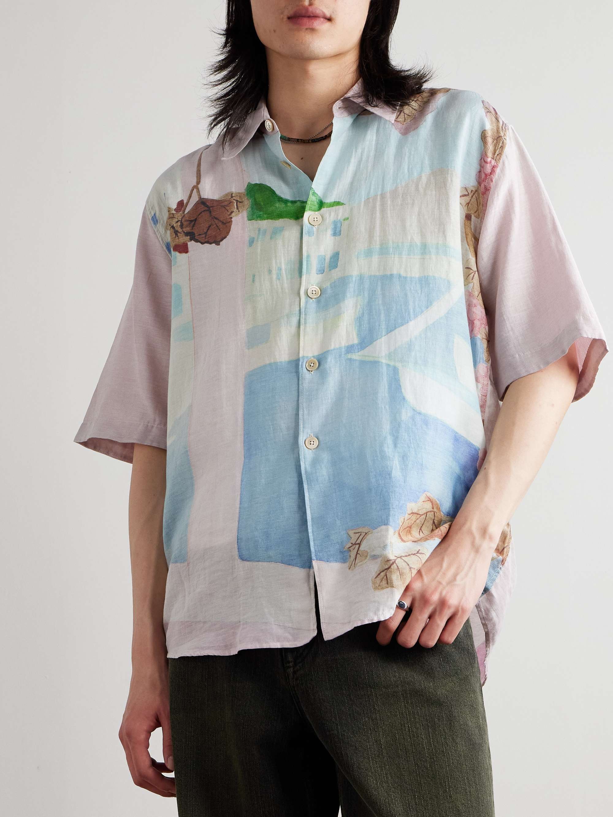Beyond Printed Cotton and Silk-Blend Shirt view