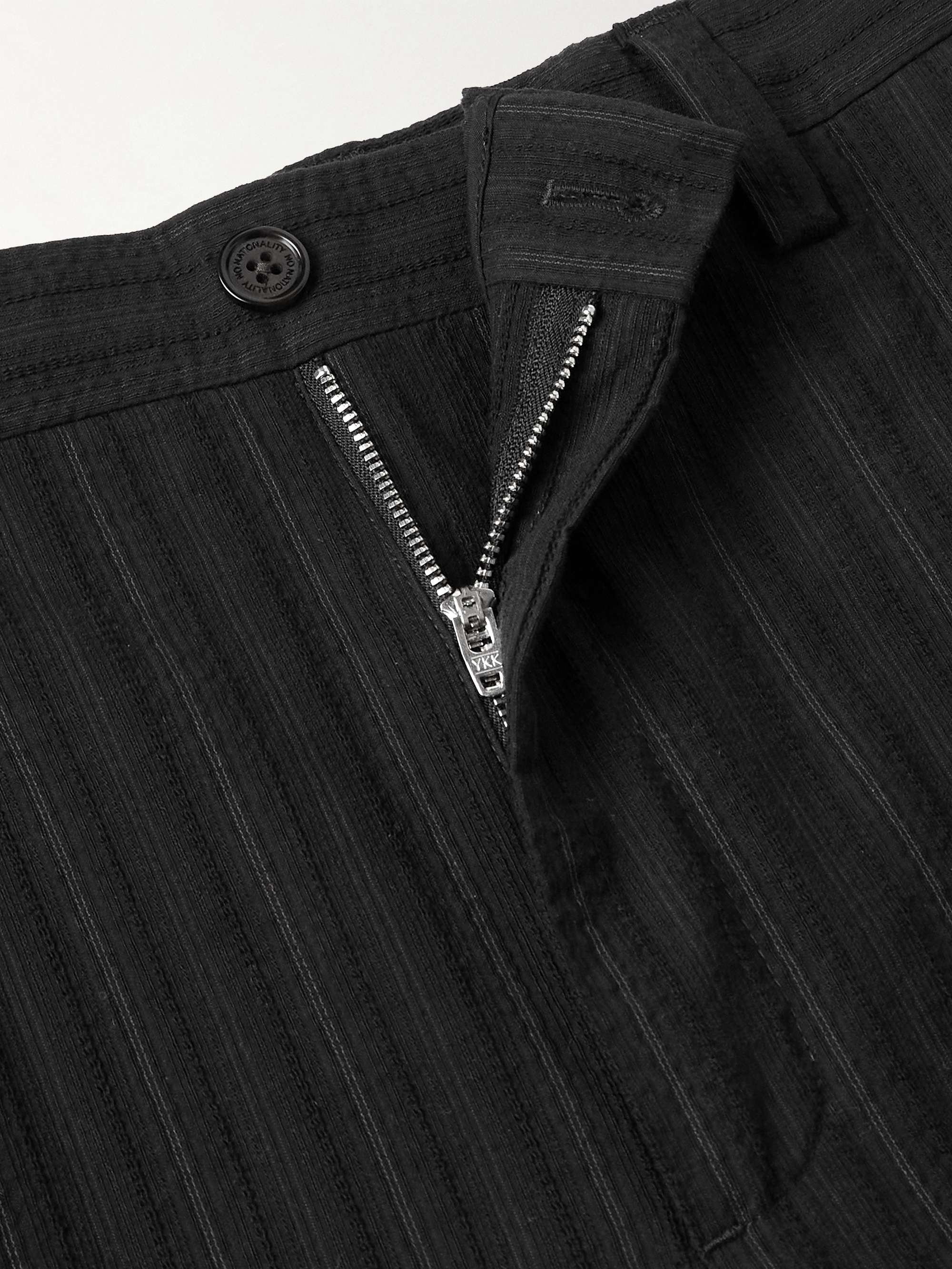 Paw 1921 Straight-Leg Striped Organic Cotton and Silk-Blend Seersucker Trousers view