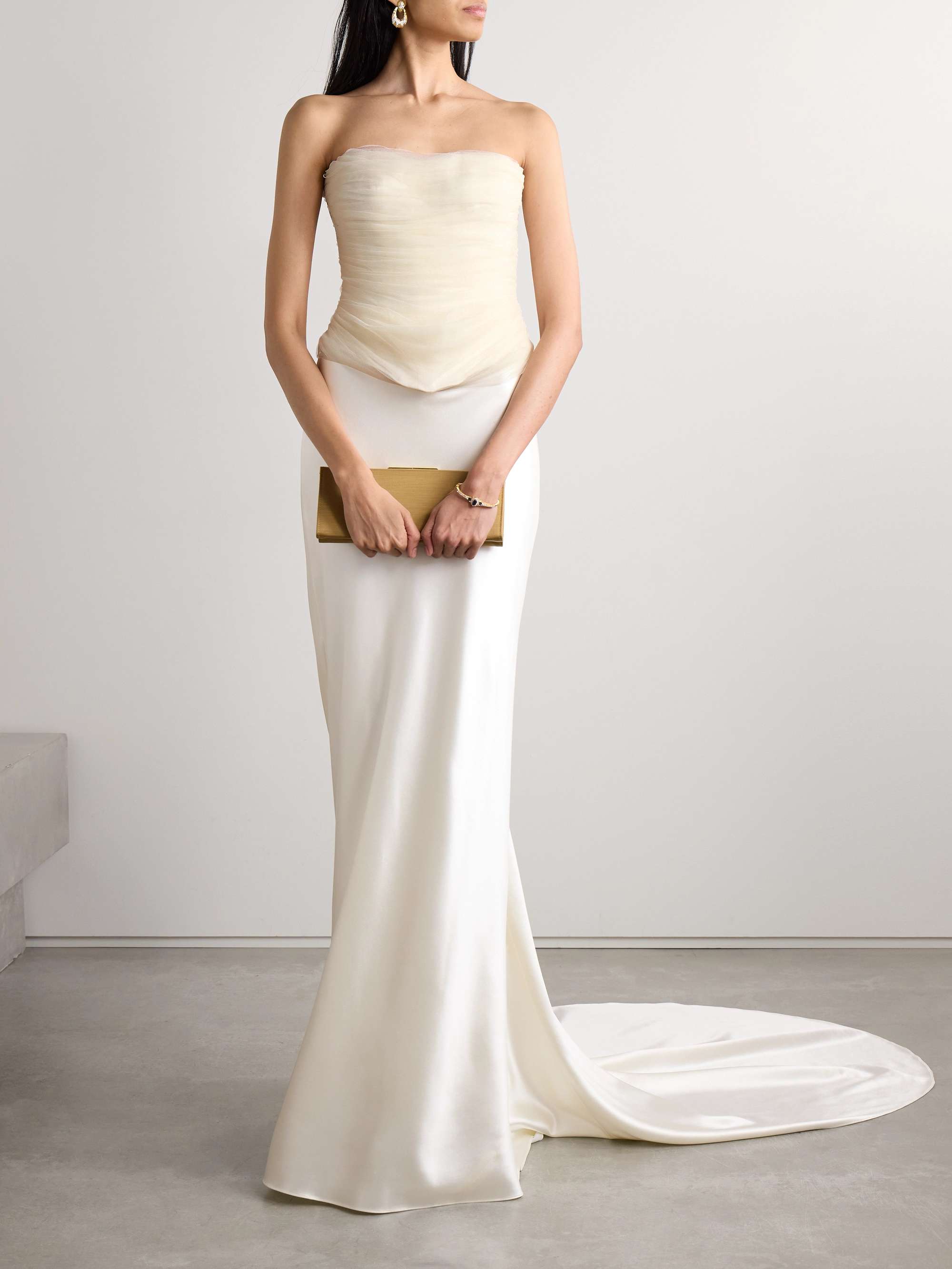 Dree wool and silk-blend charmeuse maxi skirt view