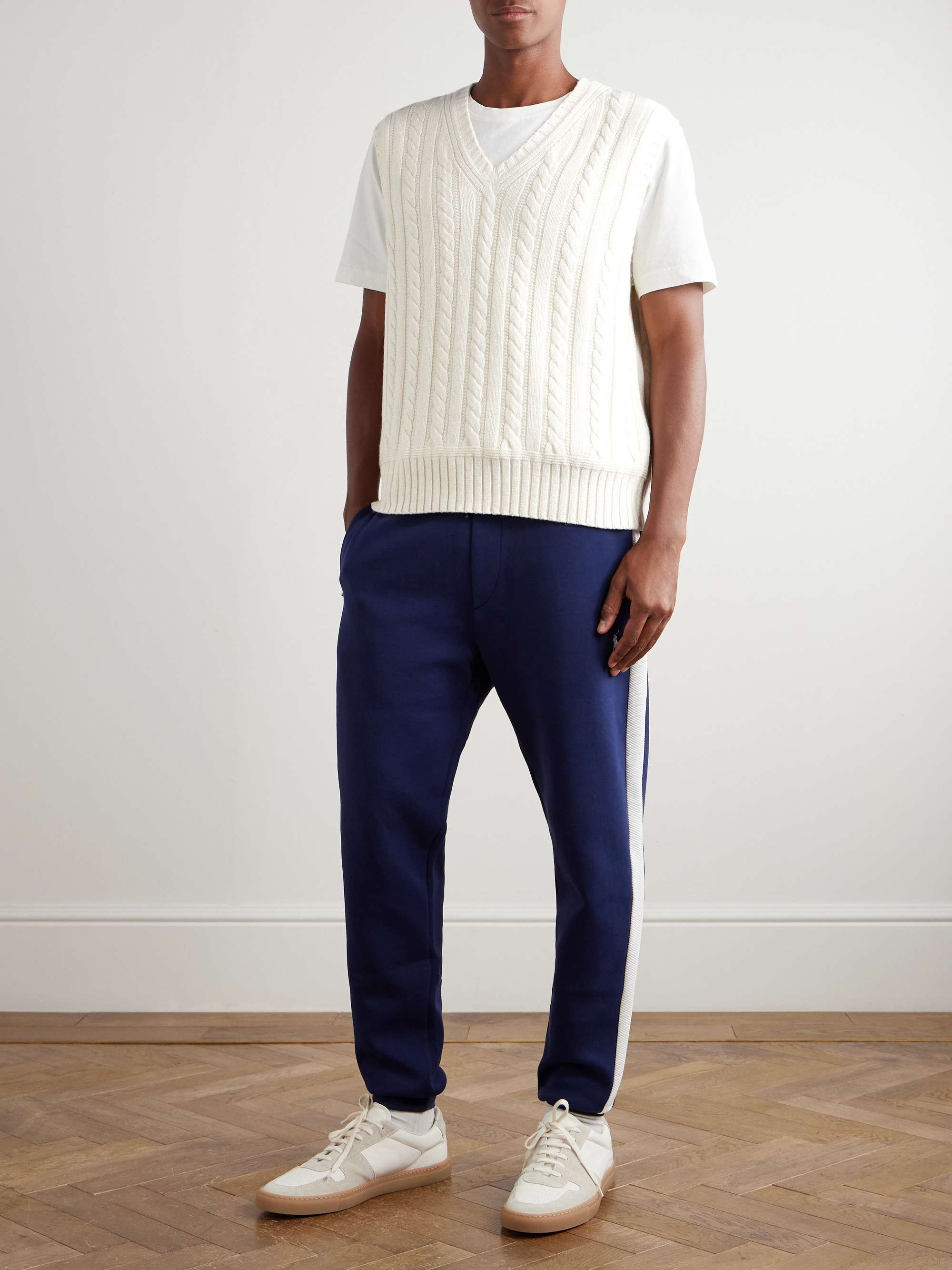 + Wimbledon Cable-Knit Cashmere, Cotton and Linen-Blend Sweater Vest view