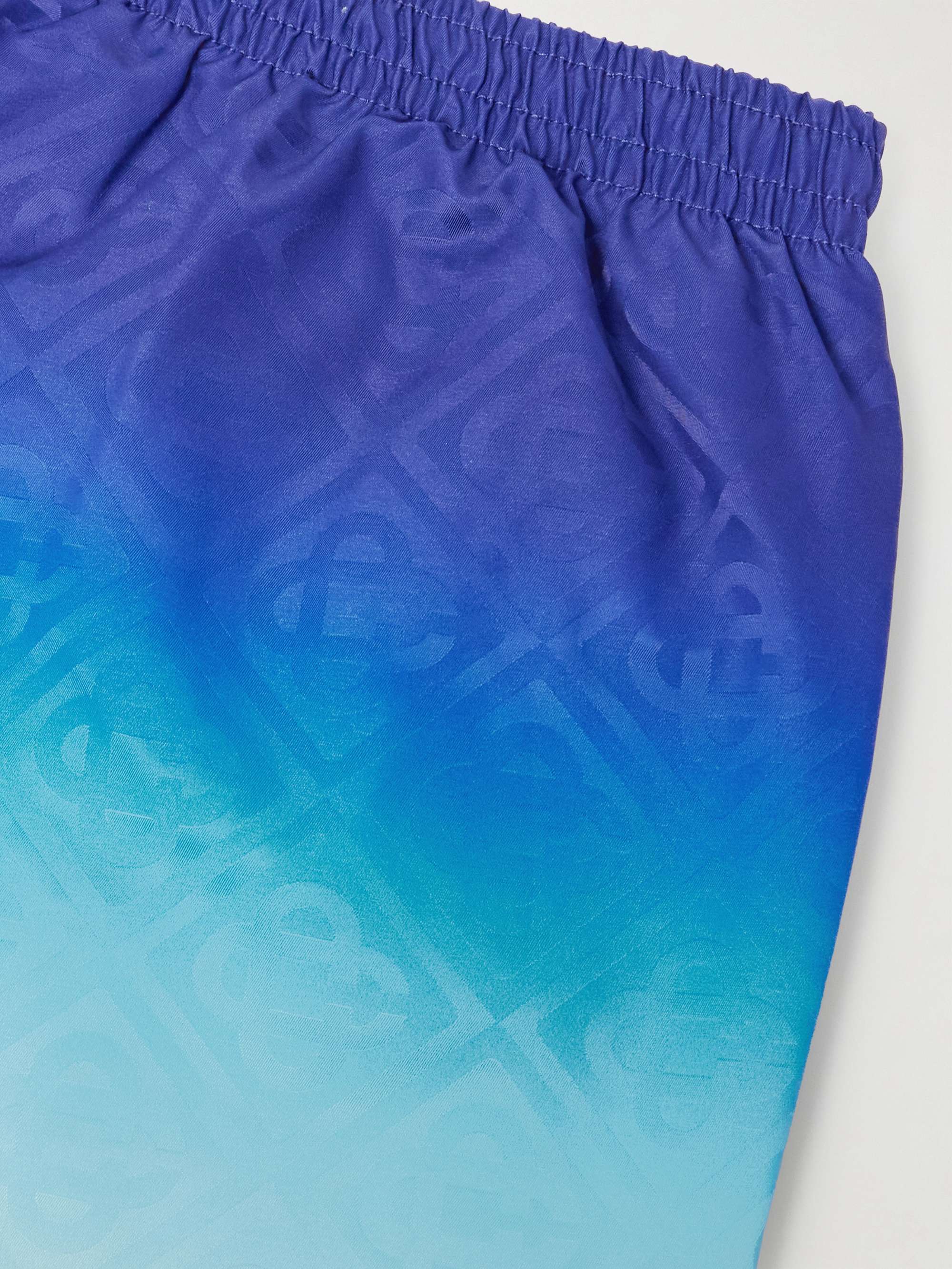 Straight-Leg Mid-Length Dégradé Logo-Print Swim Shorts view