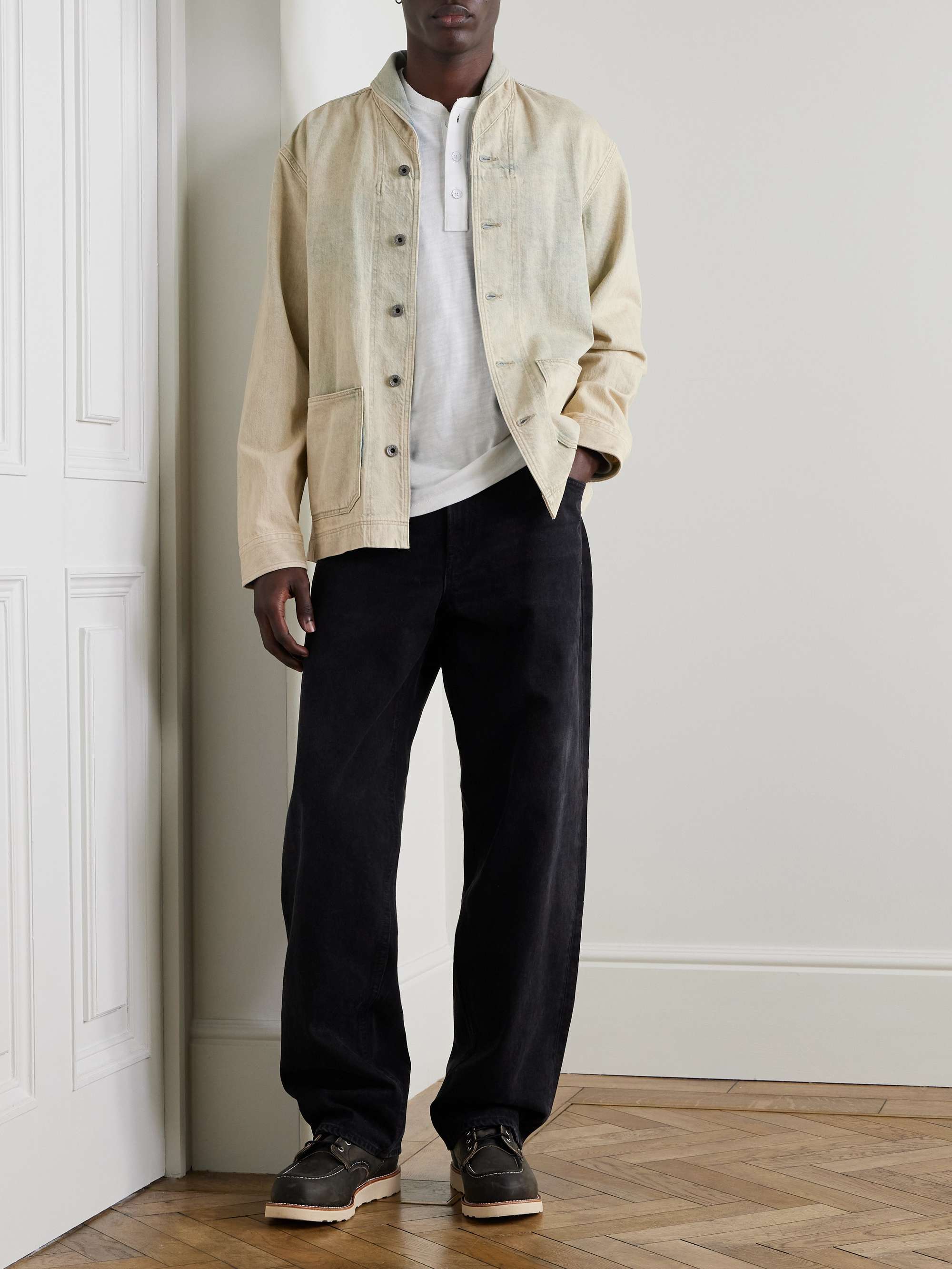 Perkins Shawl-Collar Denim Overshirt view