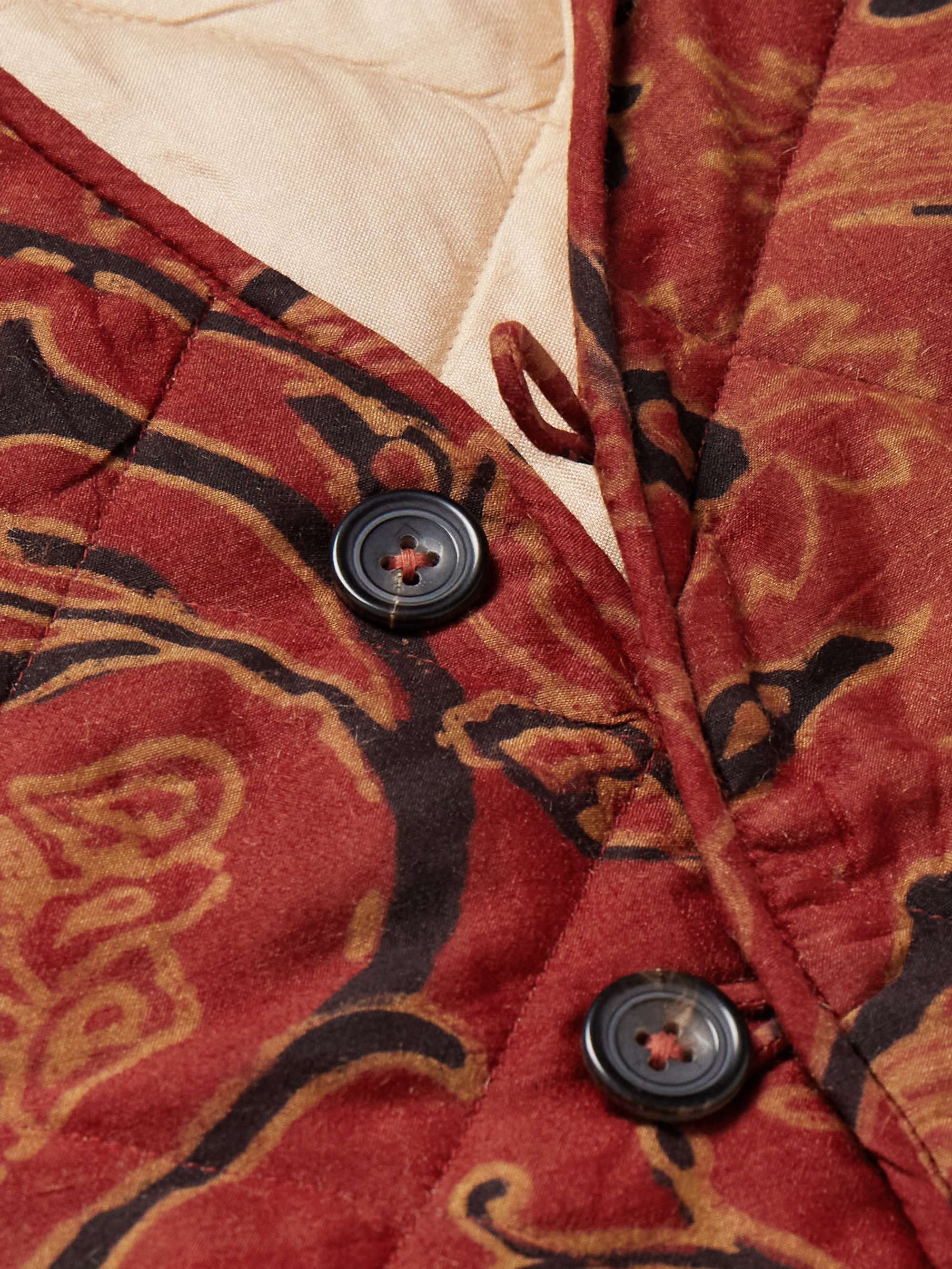 Printed Quilted Silk Vest view