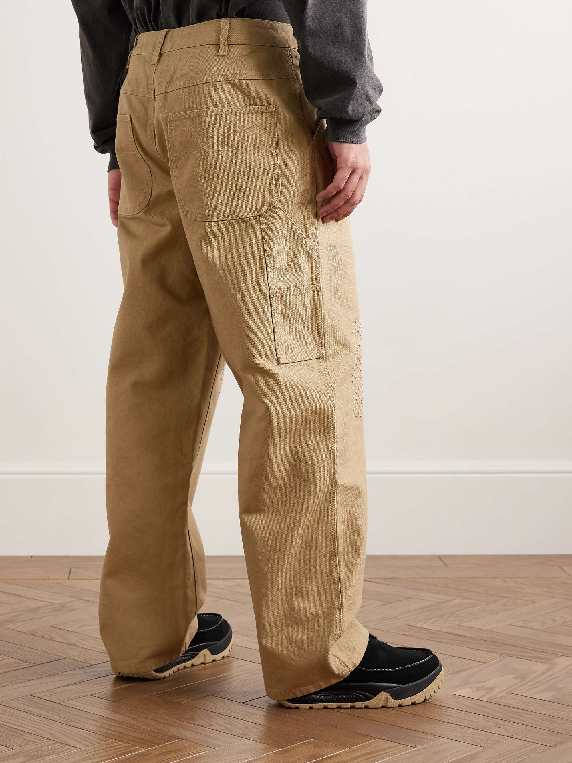 Life Wide-Leg Embroidered Cotton-Canvas Trousers view