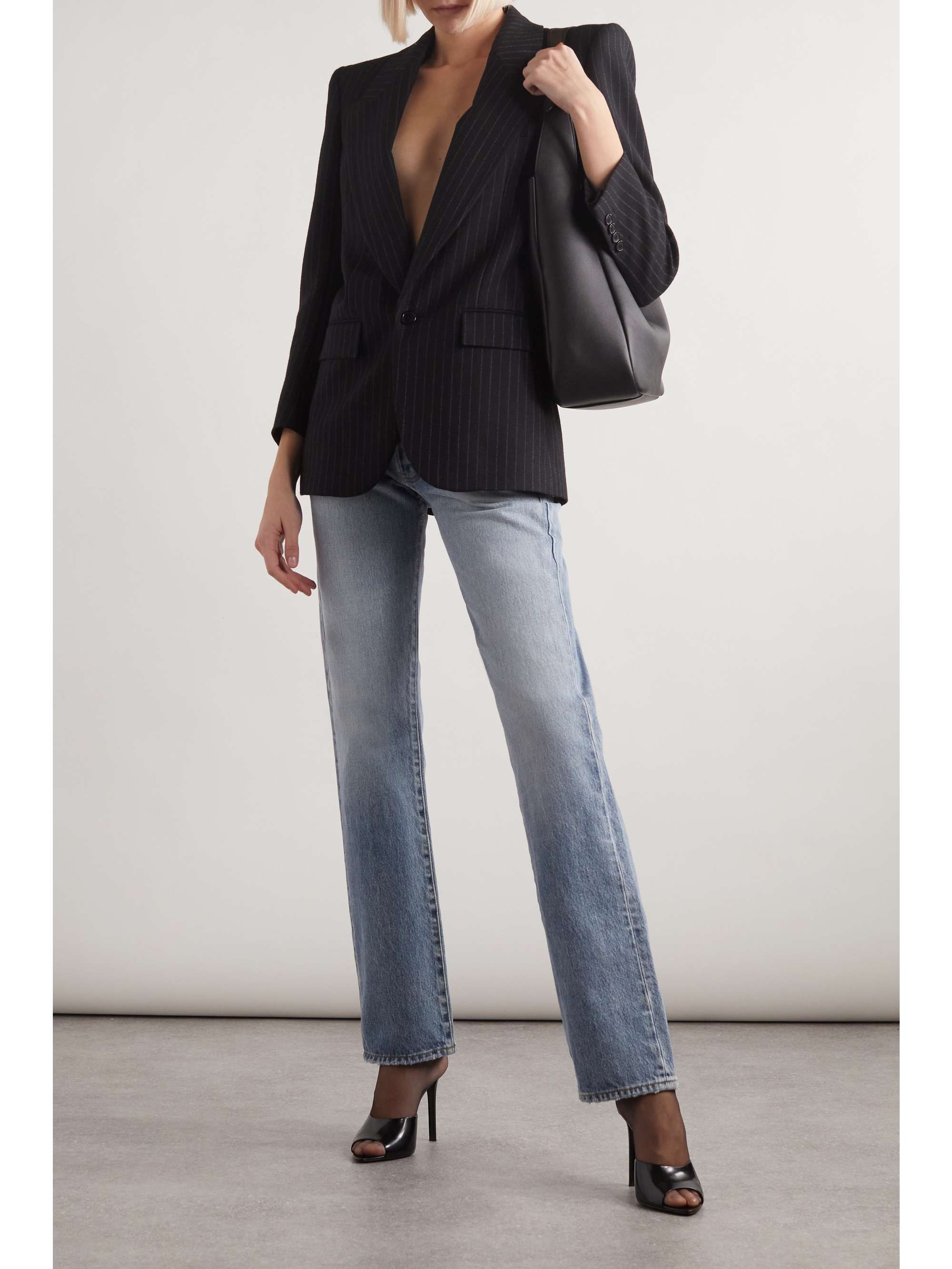 Cassandre embellished high-rise straight-leg jeans view