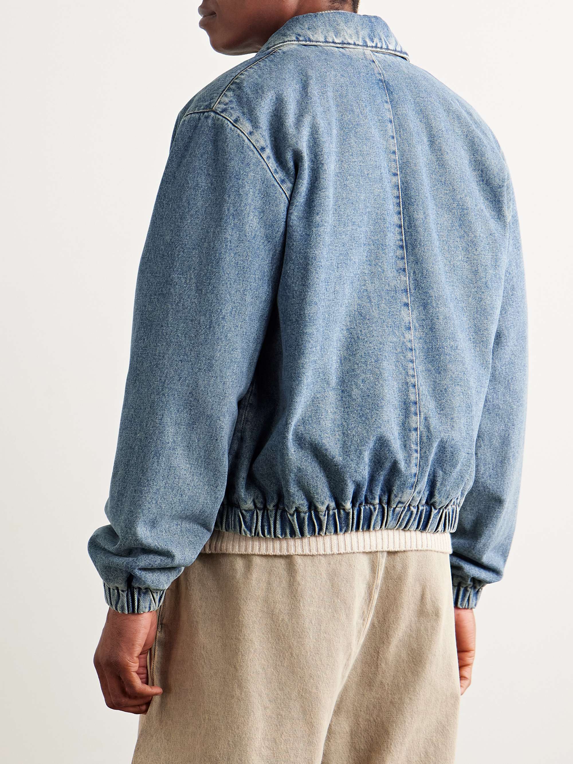 ADC Padded Logo-Embossed Denim Bomber Jacket view