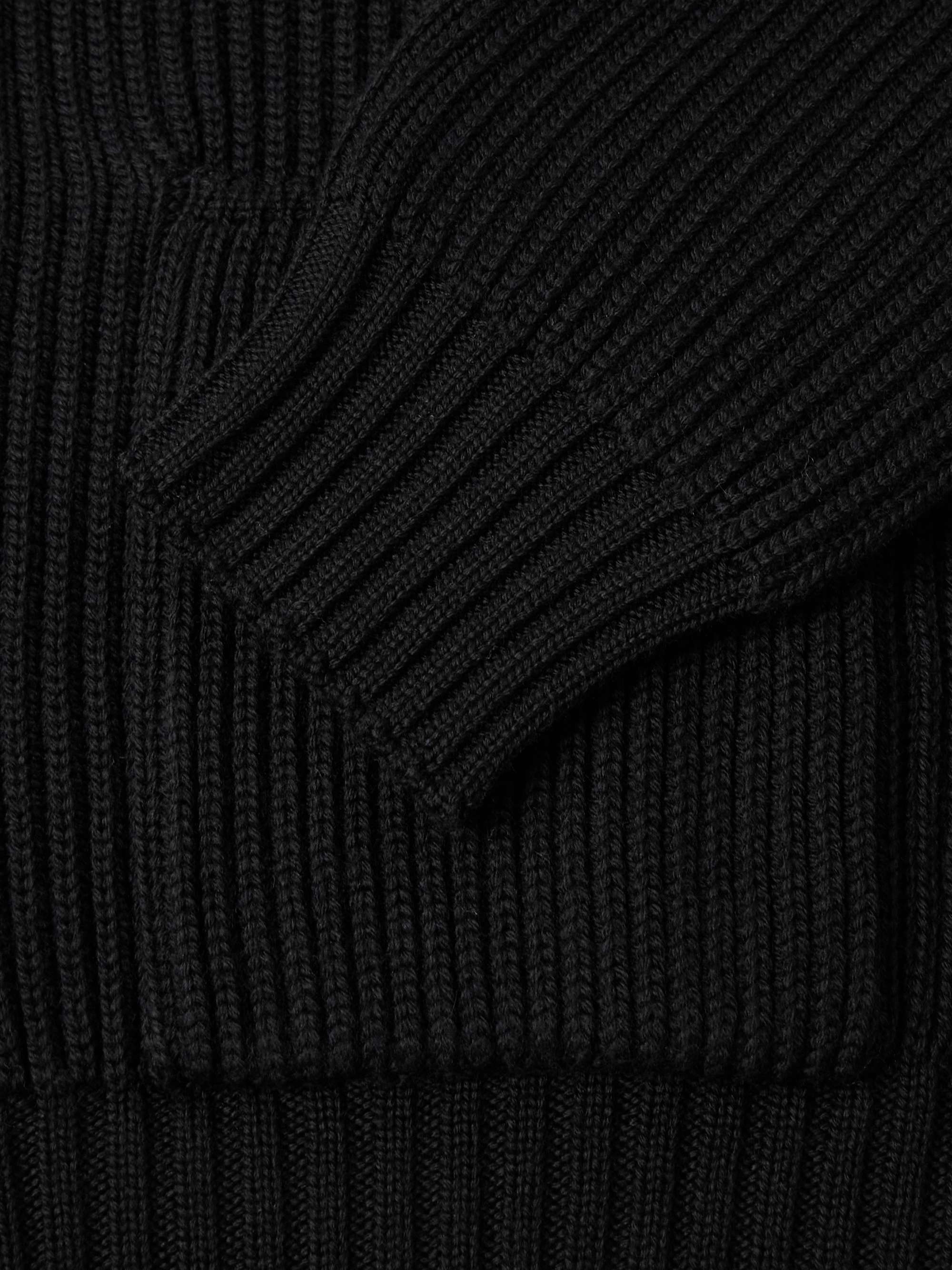 Shawl-Collar Ribbed Merino Wool Cardigan view