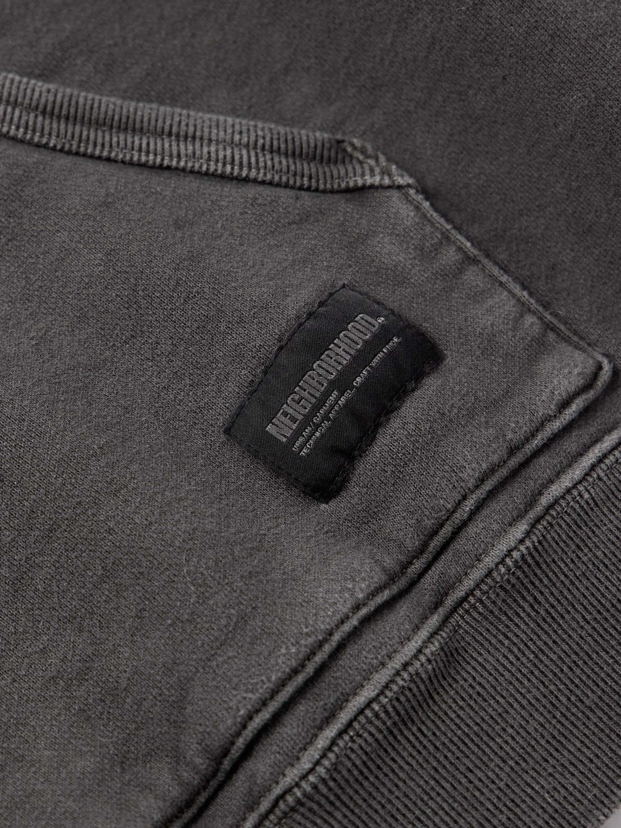 Pigment-Dyed Logo-Appliquéd Cotton-Jersey Hoodie view
