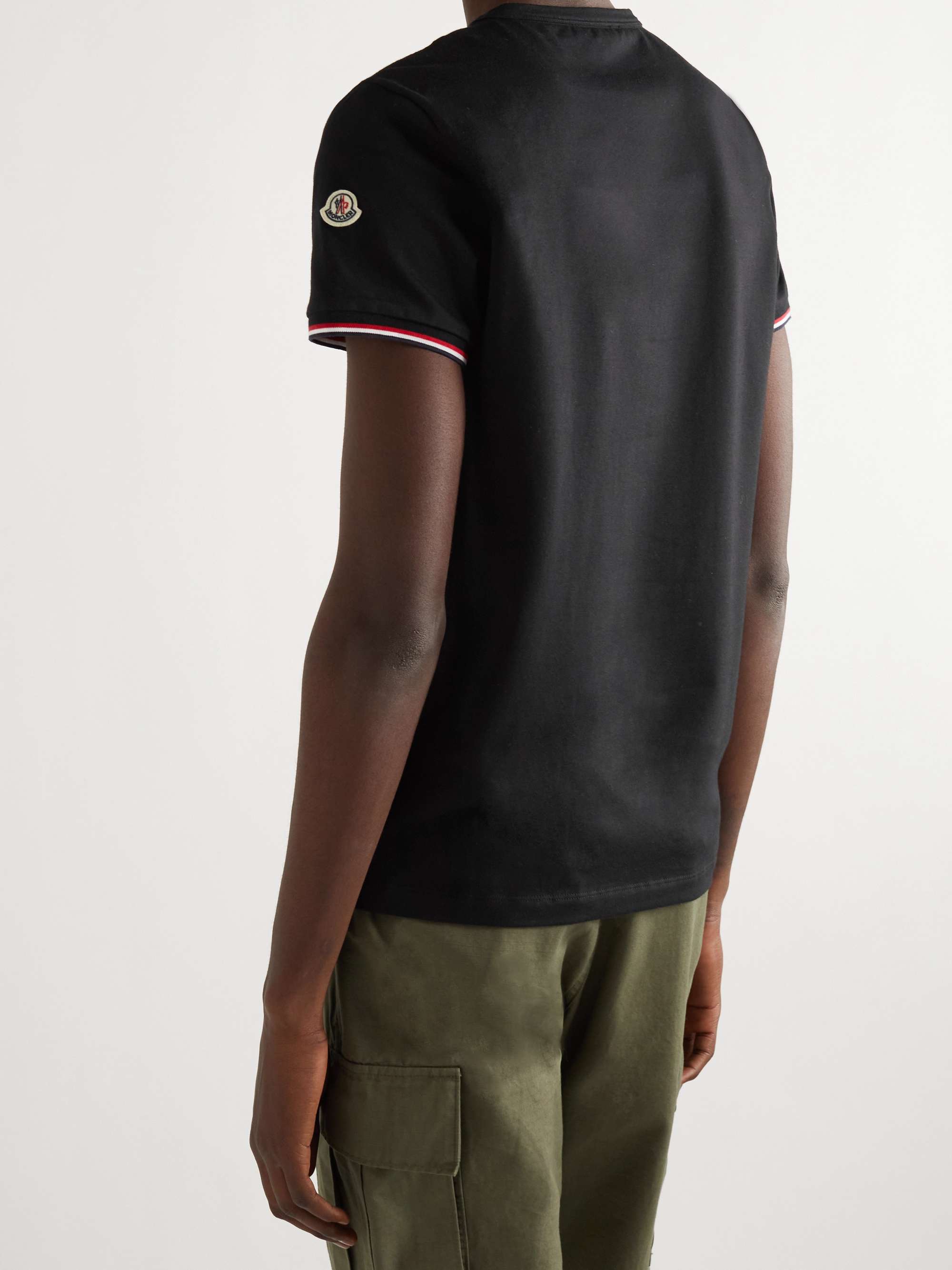 Slim-Fit Logo-Appliquéd Contrast-Tipped Cotton-Blend Jersey T-Shirt view