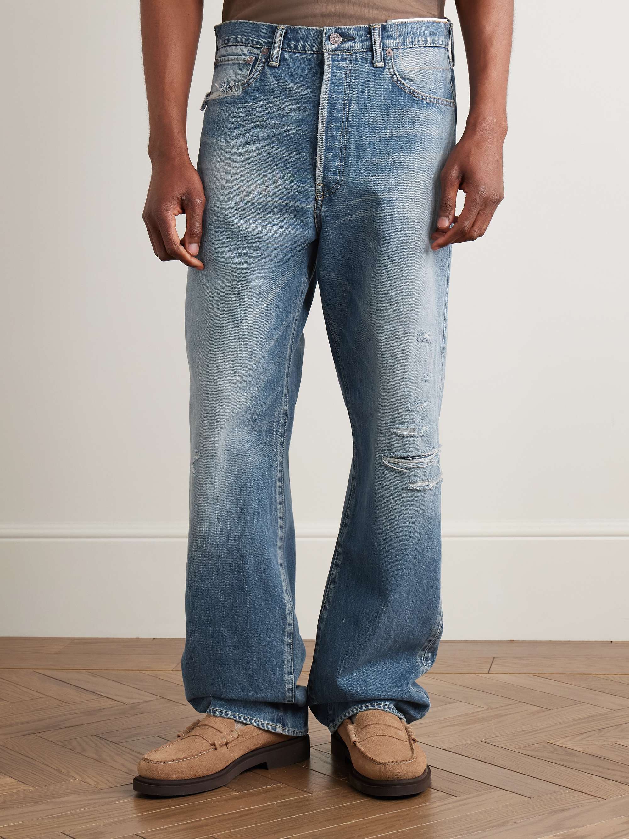 Social Sculpture 01 Straight-Leg Distressed Selvedge Jeans view