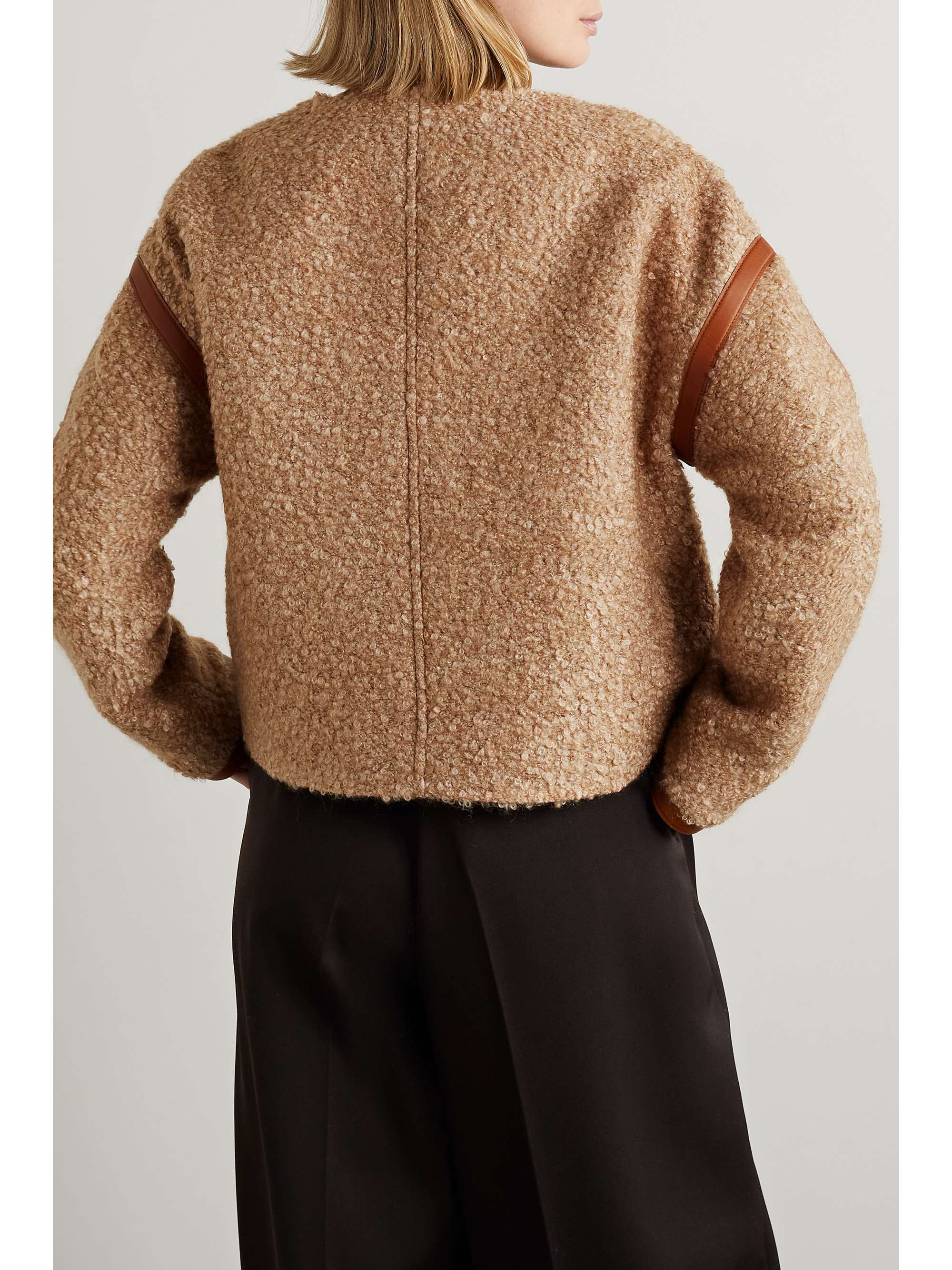 Carina leather-trimmed mohair-blend bouclé jacket view